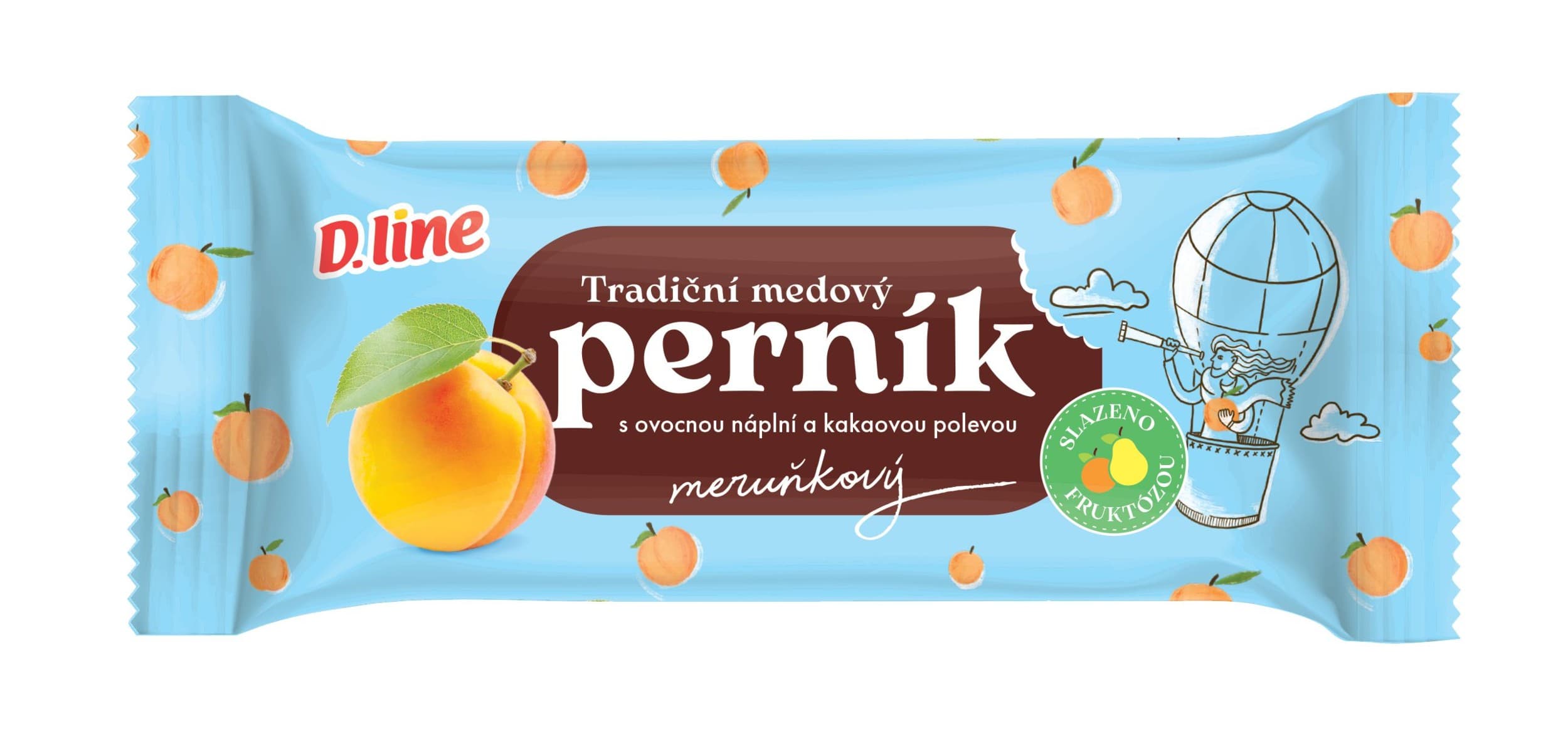 Dialine Medový perník s ovocnou náplní v tmavé polevě 60 g