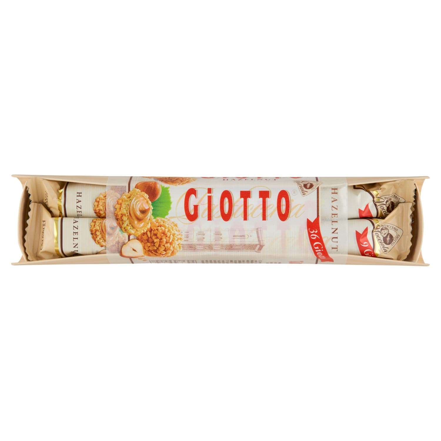 Giotto Křupavá oplatka s jemnou náplní z mléka a lískových oříšků 4 x 38,7g