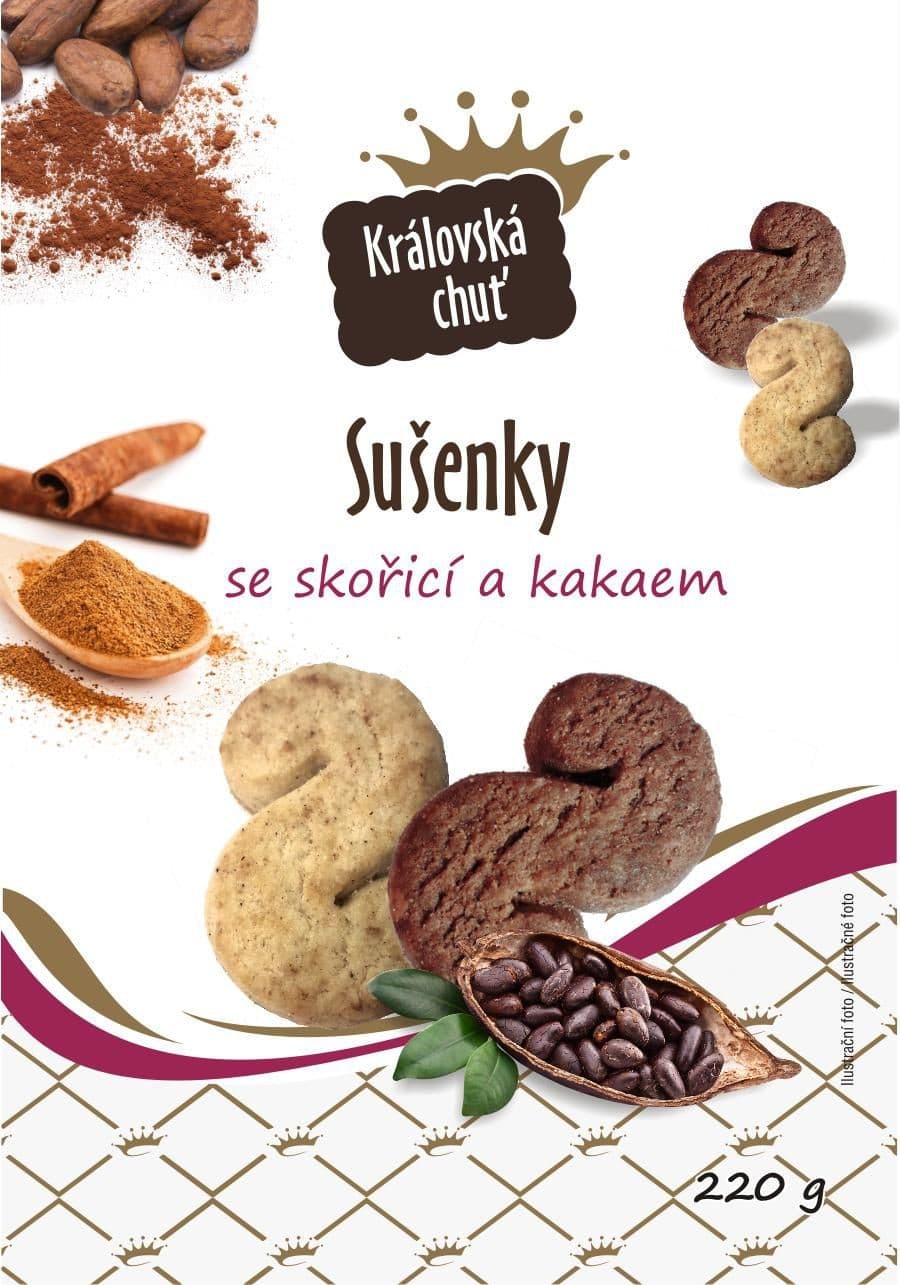 Královská chuť Sušenky se skořicí a kakaem 220g