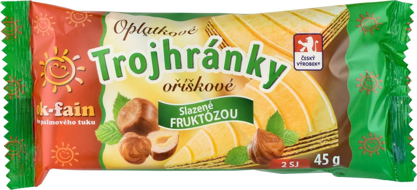 Ok-fain Trojhránky oříškové DIA 45 g
