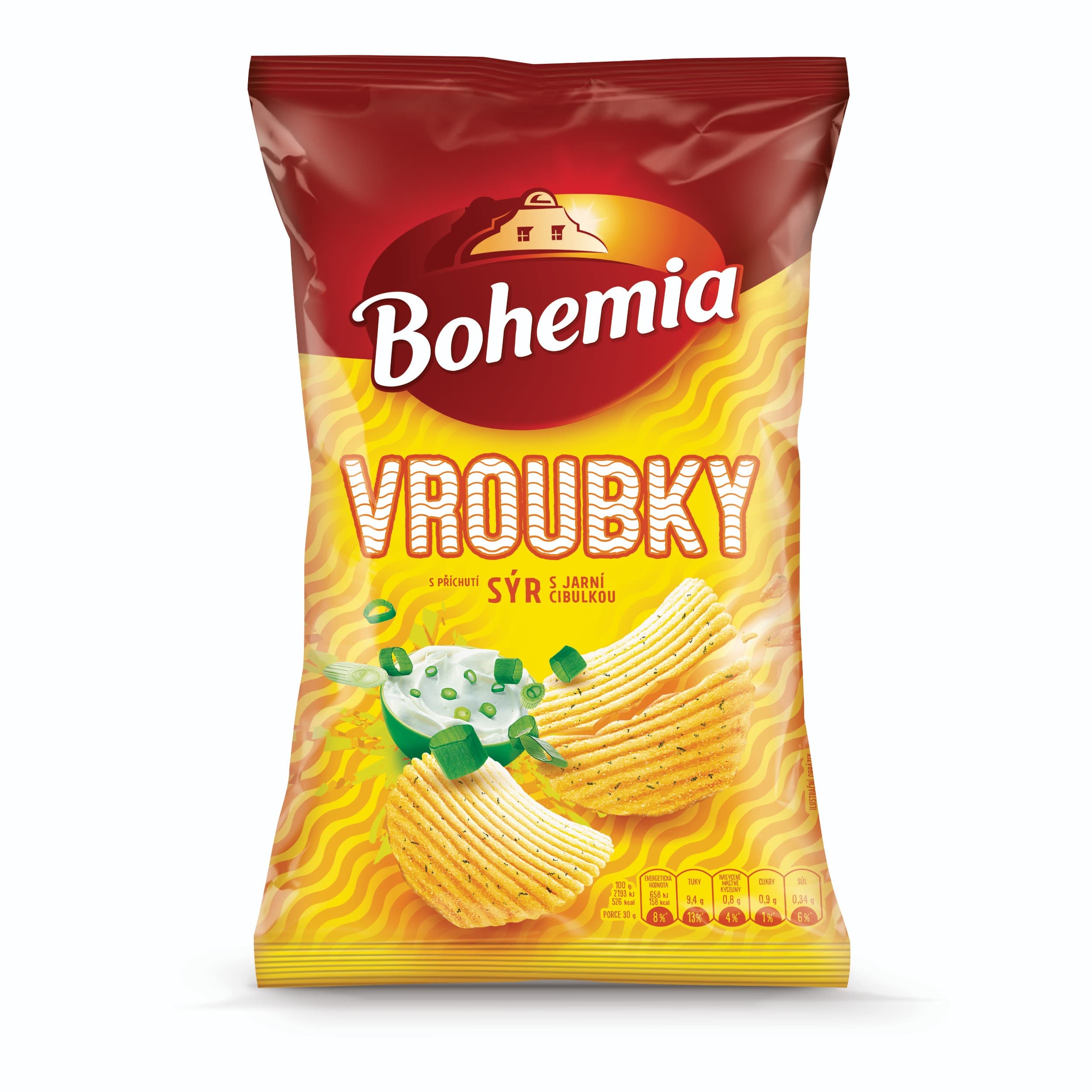 Bohemia Vroubky sýr s jarní cibulkou 120g