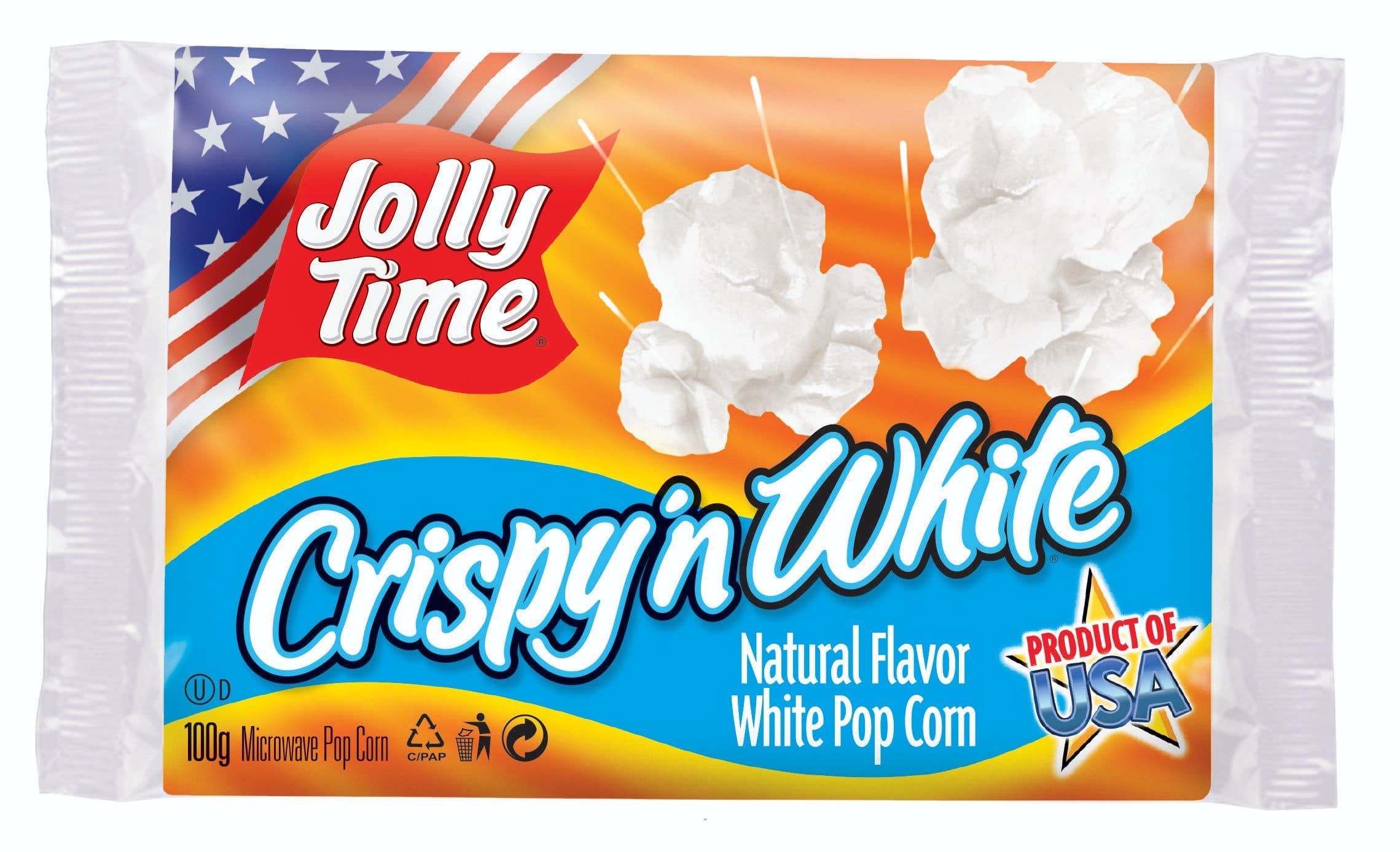 Jolly time Crispy'n White slaný popcorn 100 g