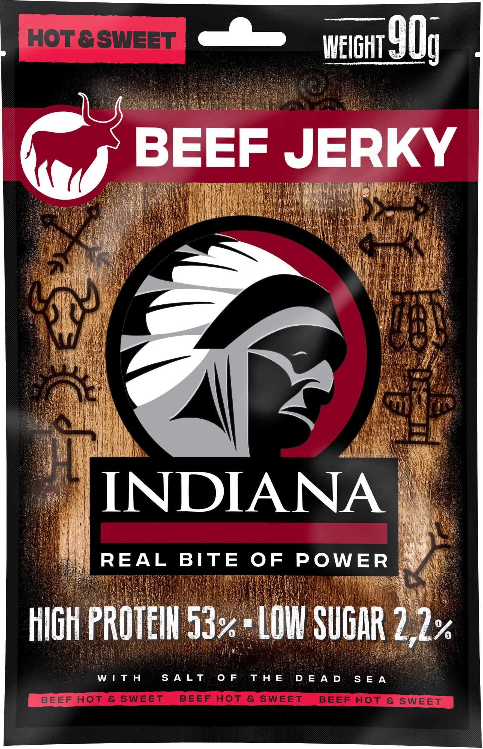 Indiana Jerky Beef Hot & Sweet 90g