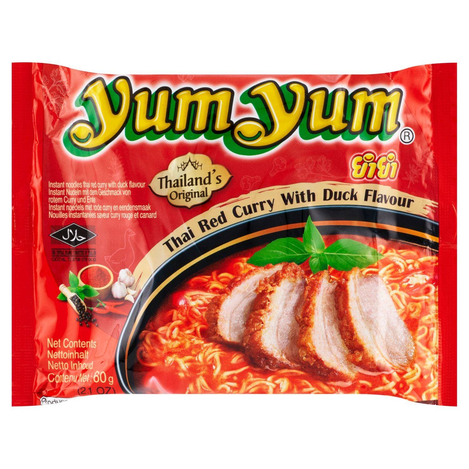 Yum Yum Instantní nudlová polévka červené curry s příchutí kachny 60g