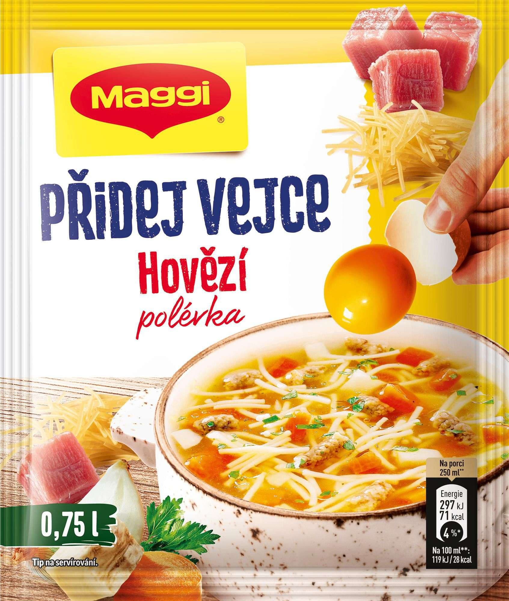 Maggi Přidej vejce hovězí polévka sáček 44 g