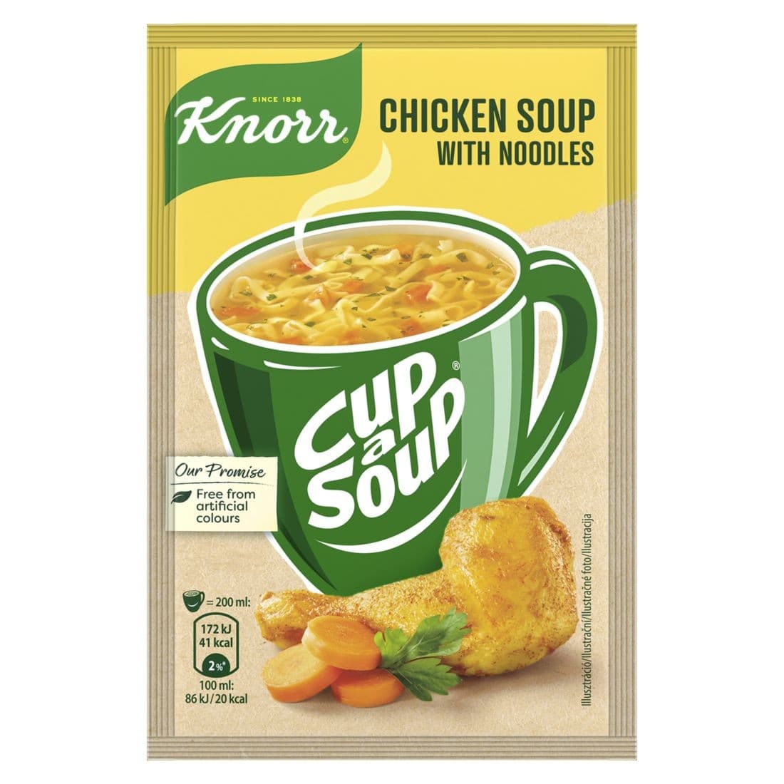 Knorr Cup a Soup Kuřecí instantní polévka s nudlemi 12 g