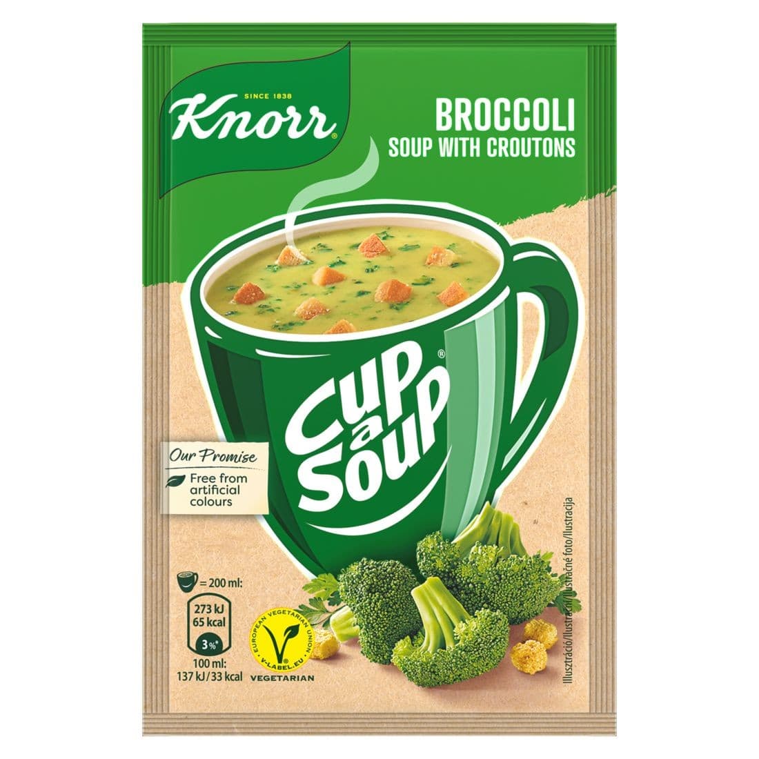 Knorr Cup a Soup Brokolicová instantní polévka s krutony 16 g