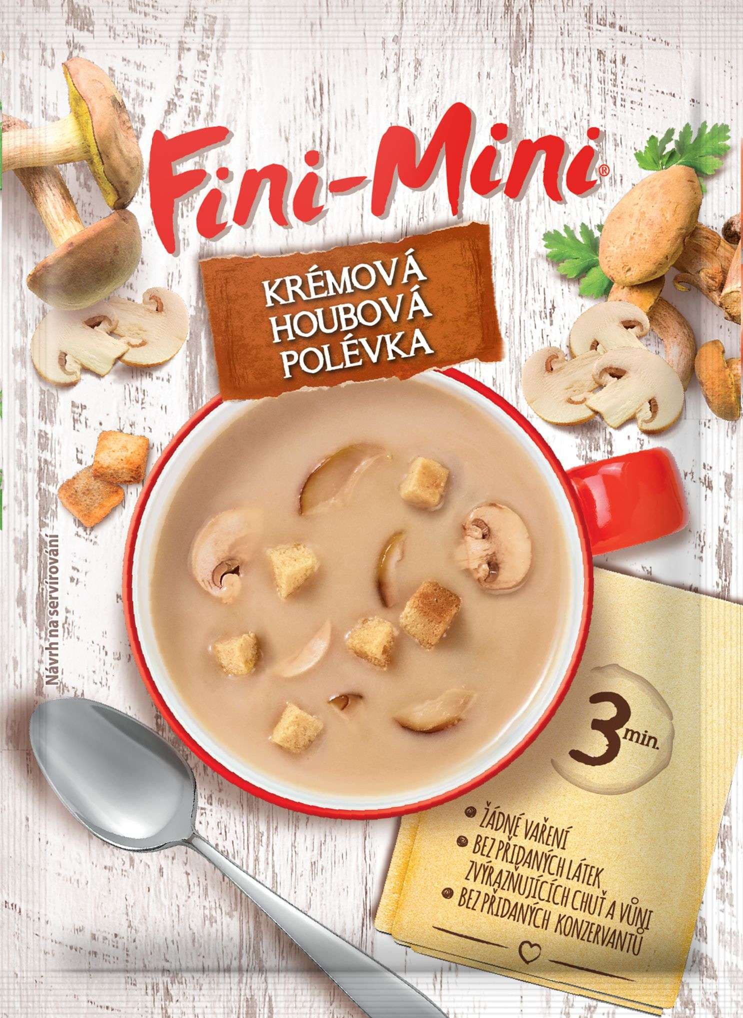 Podravka Fini-Mini polévka krémová houbová 20 g