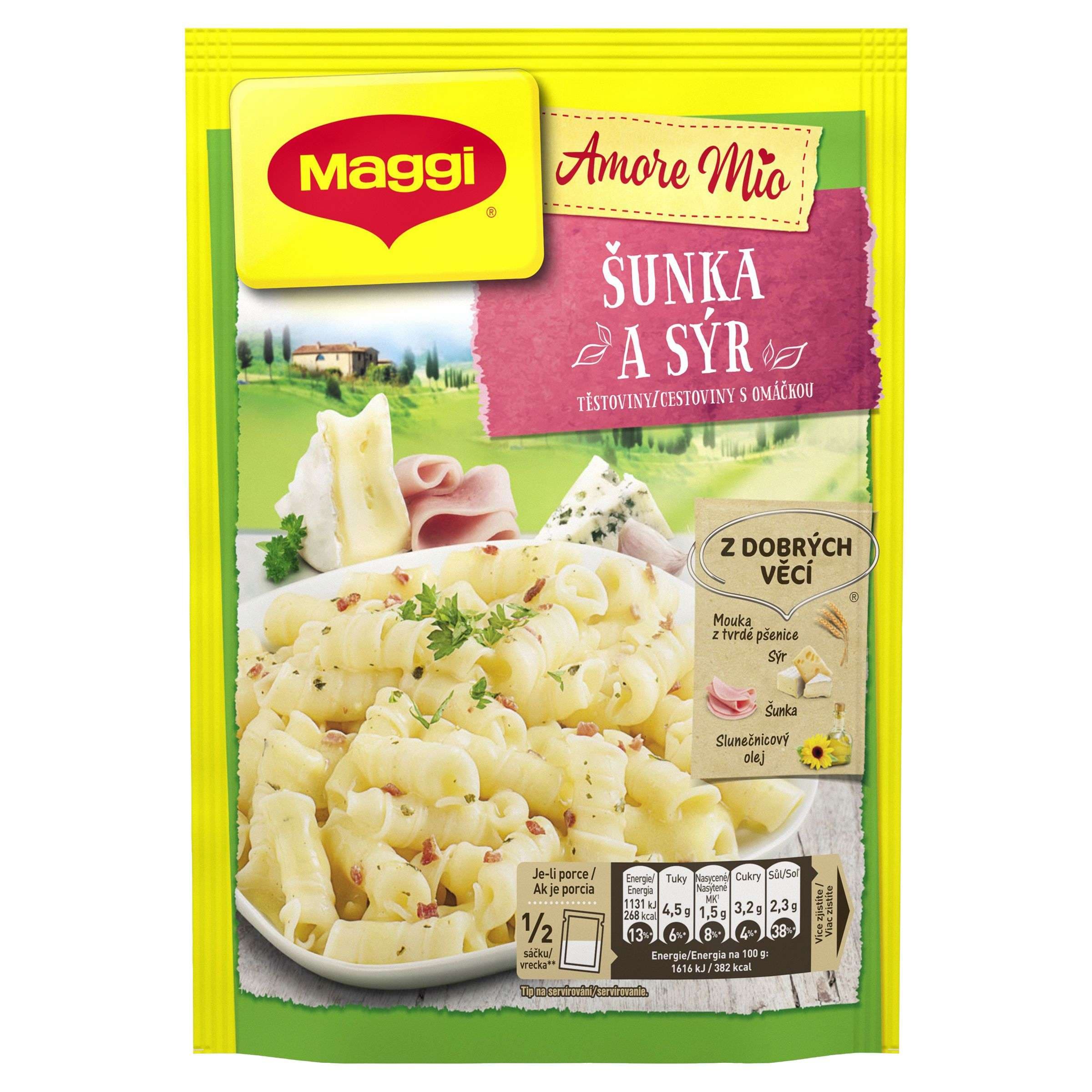 Maggi Amore Mio Šunka a sýr těstoviny s omáčkou sáček 140 g