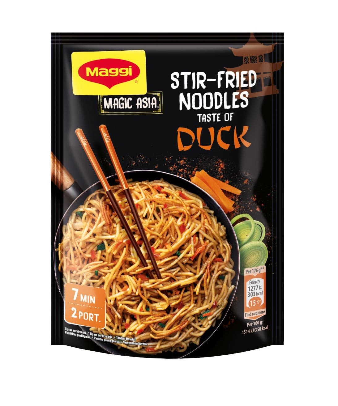 Magic Asia Smažené nudle s chutí kachny 119g
