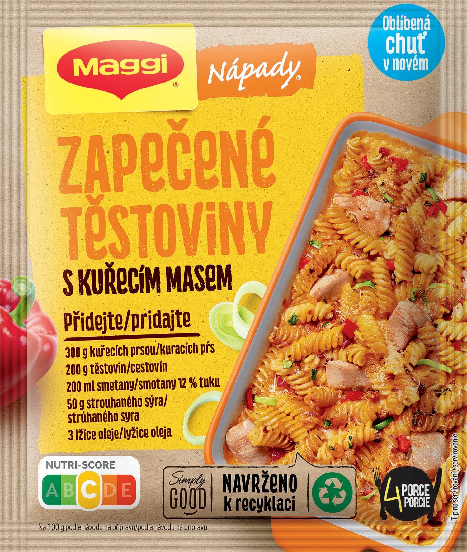 Maggi Nápady Zapečené těstoviny s kuřecím masem sáček 39 g