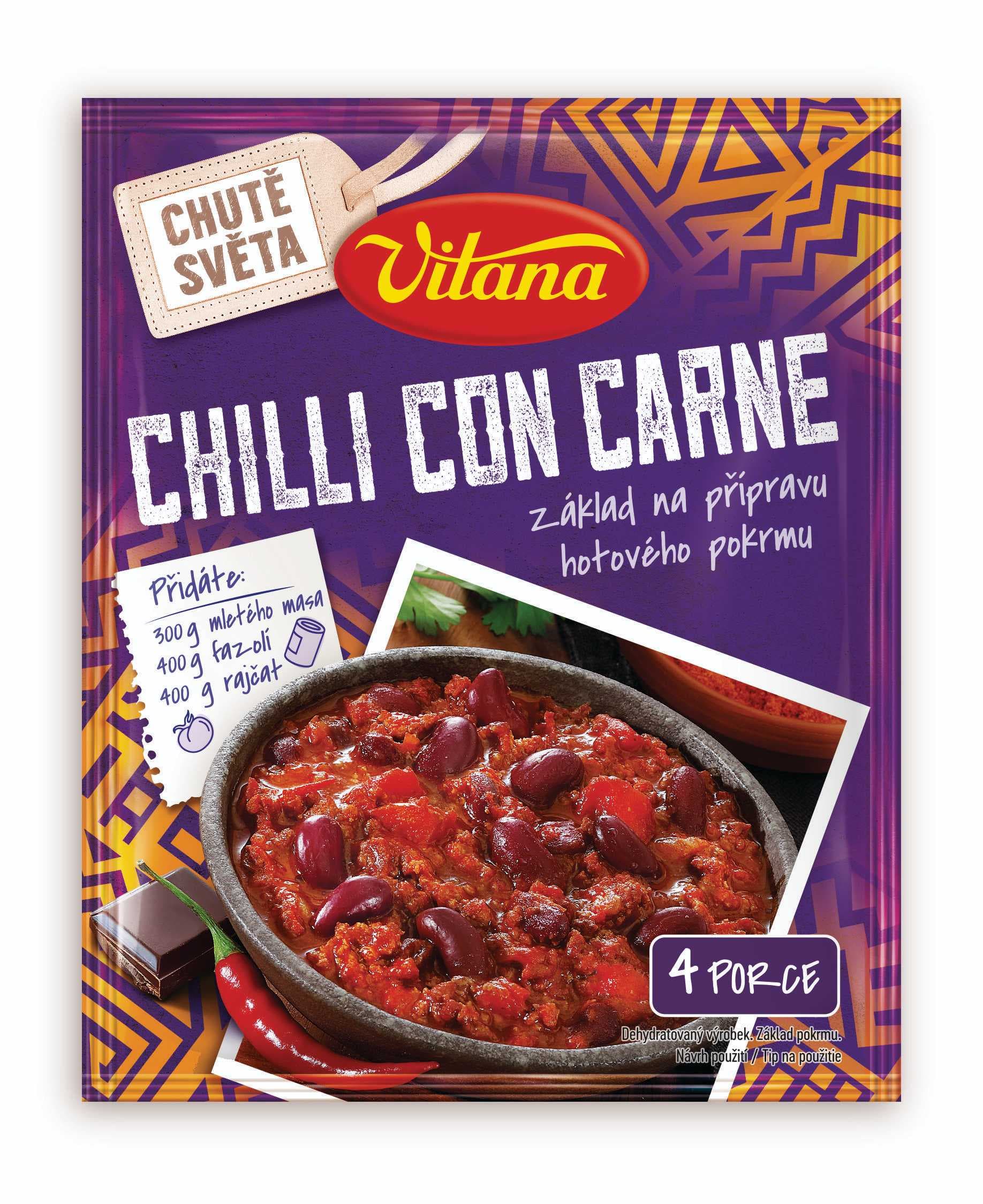 Vitana Chilli con carne, základ na přípravu hotového pokrmu 51g