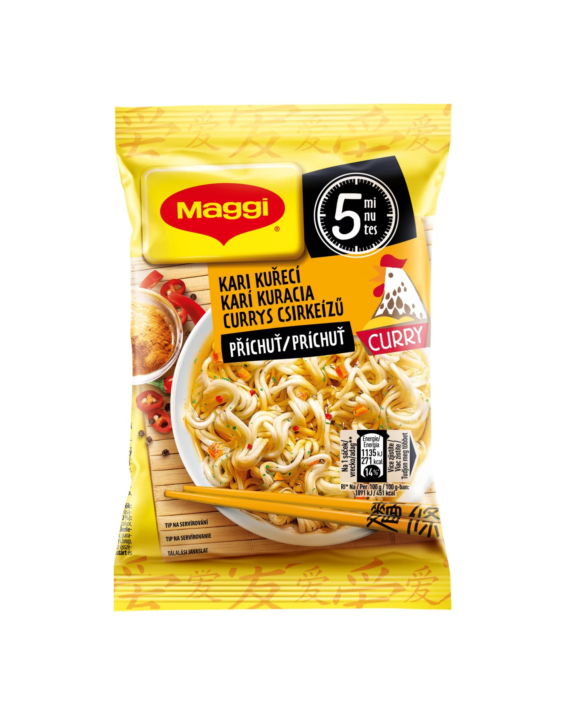 Maggi Chutná pauza Instantní nudle s kuřecí příchutí a kari sáček 60g