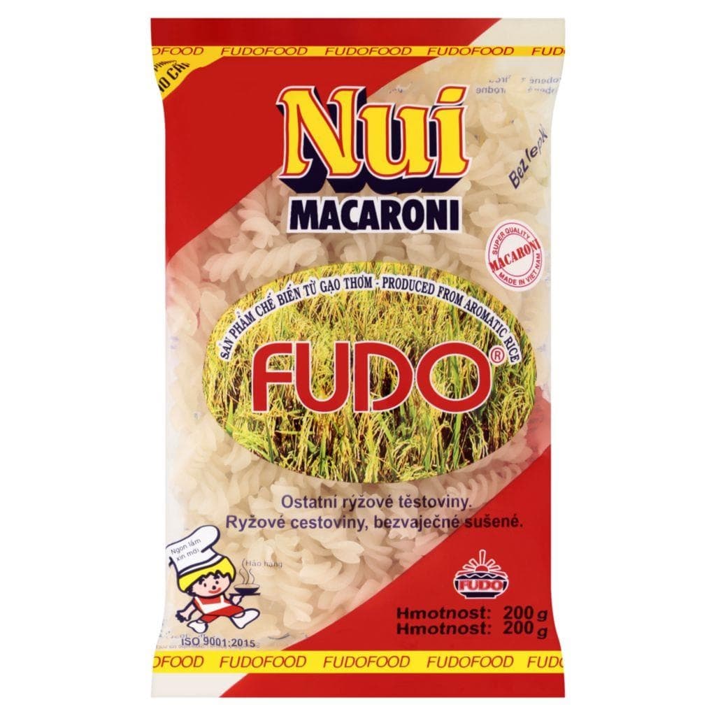 A.T.International Fudo Nui macaroni ostatní rýžové těstoviny spirály 200 g