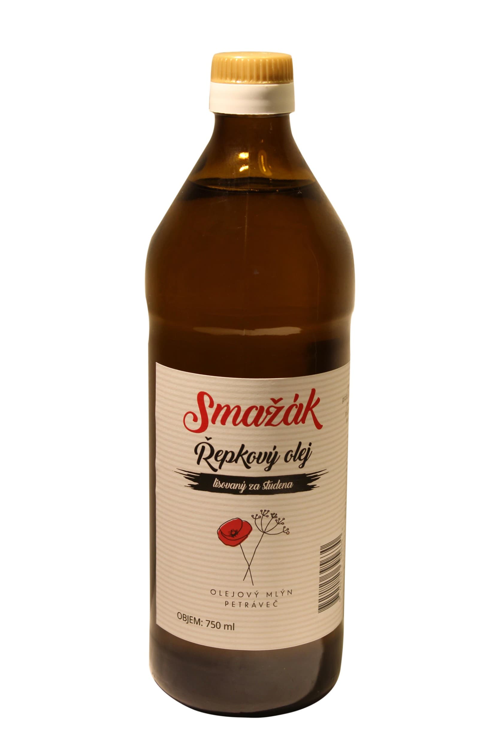 Olejový mlýn Petráveč Řepkový olej za studena lisovaný 750ml