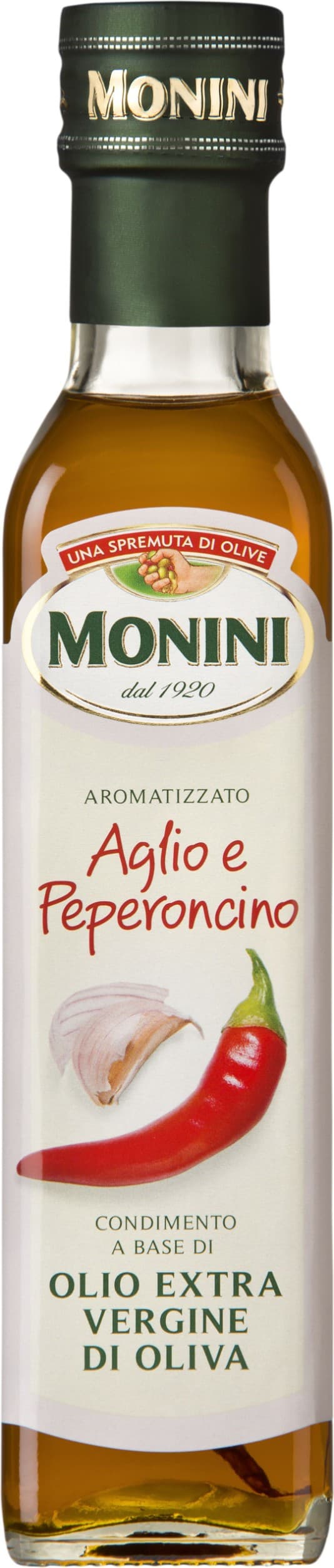 Monini Dresink s extra panenským olivovým olejem s chilli a příchutí česneku 250 ml