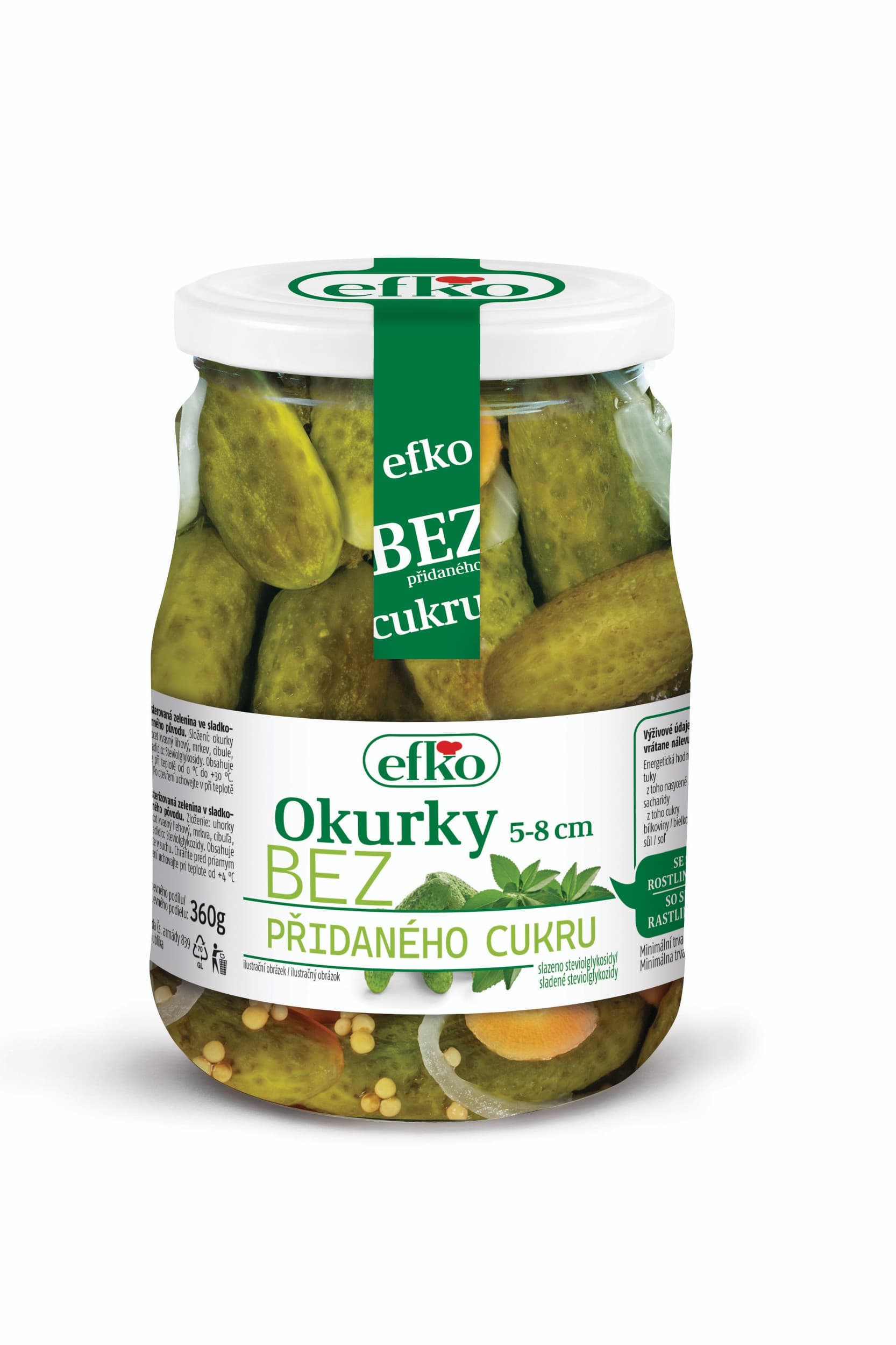 Efko Okurky 5-8 cm bez přidaného cukru 670g