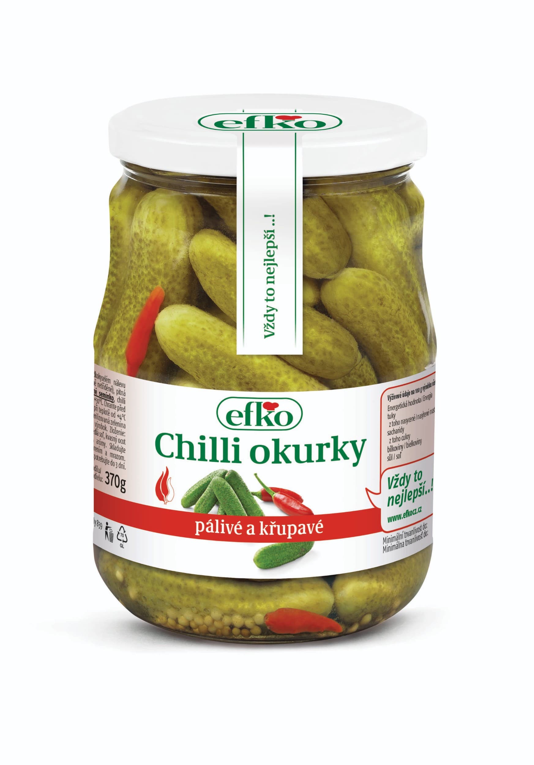 Efko Chilli okurky 3-6 cm 720 ml