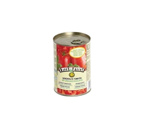 Happy Frucht Rajčata loupaná krájená oregáno a bazalka 400 g