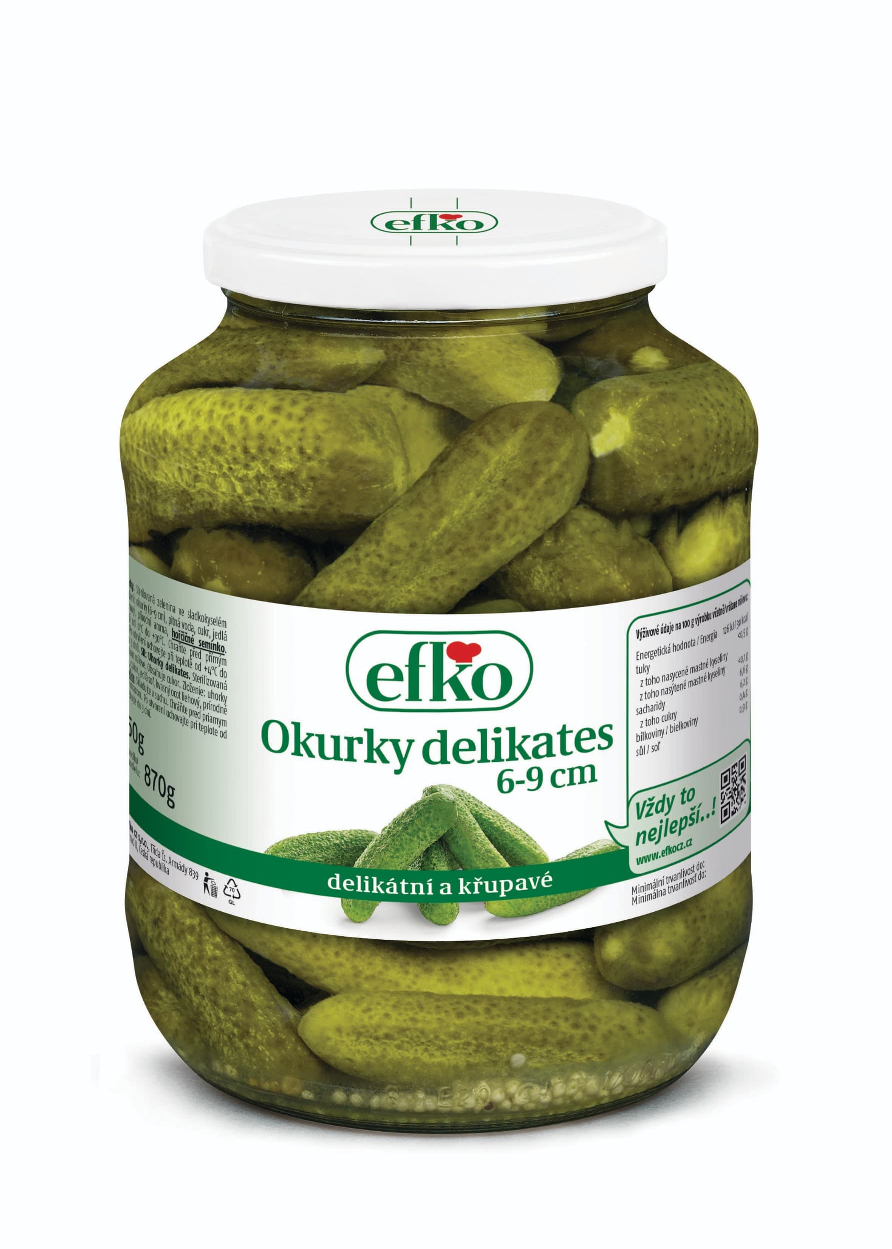 Efko Okurky delikates 6-9 cm delikátní a křupavé 1700 ml