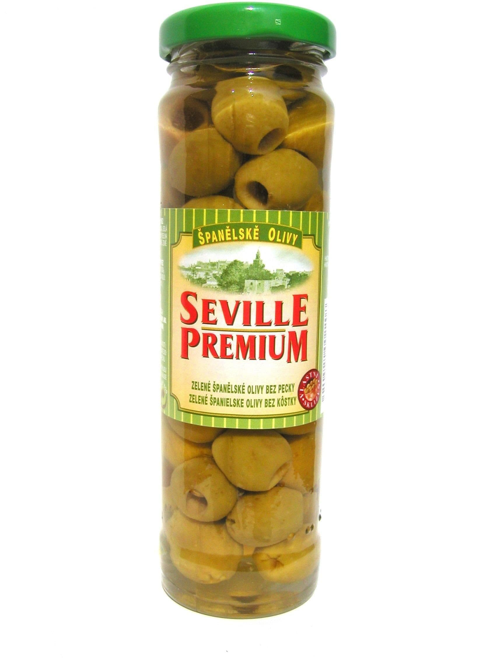 Seville Premium Zelené španělské olivy bez pecky 142 g
