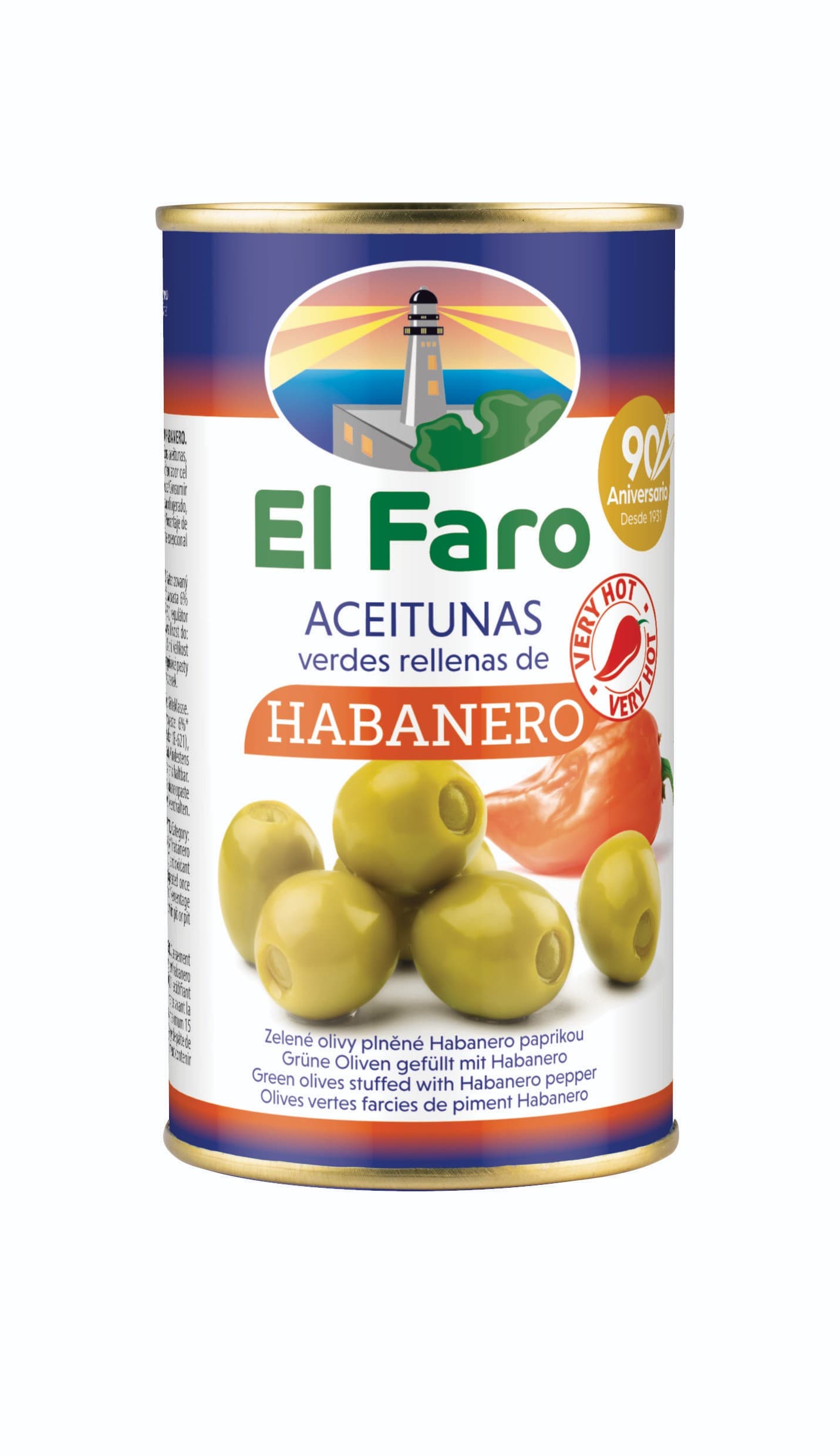 El Faro zelené olivy plněné Habanero paprikou 350 g