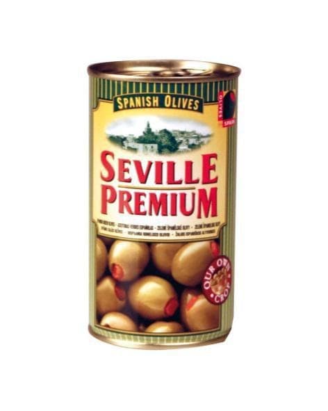 Seville Premium Zelené španělské olivy plněné paprikovou pastou 350 g