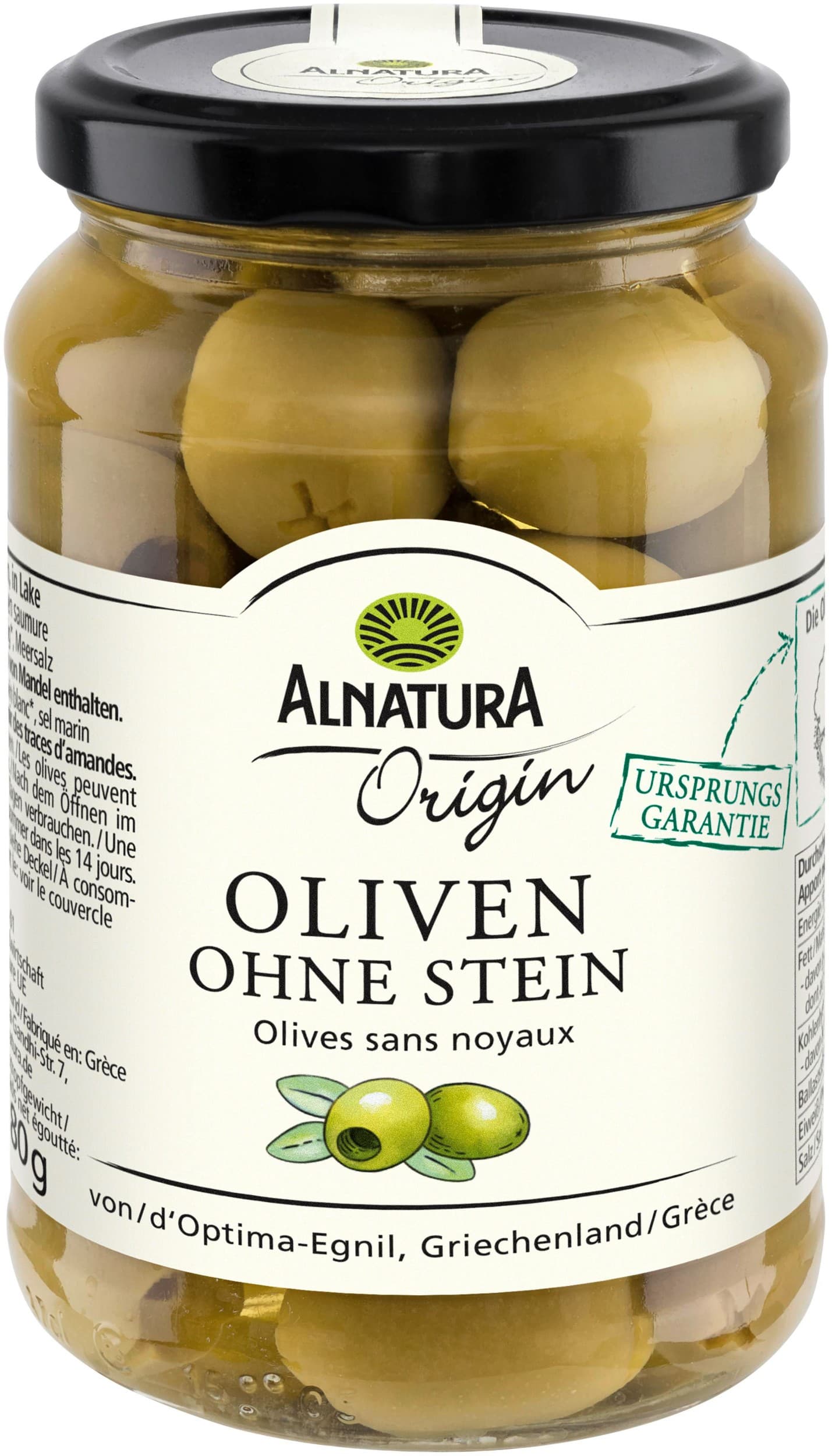 Alnatura Bio olivy zelené bez pecek 350g