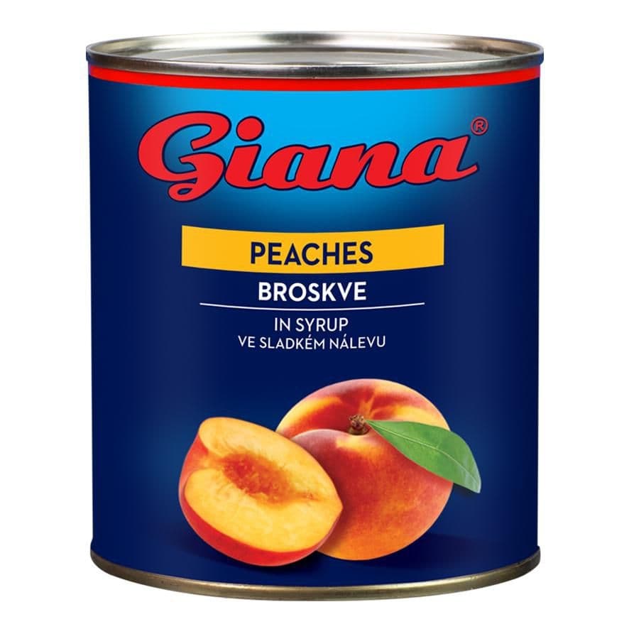 Giana Broskve loupané půlené ve sladkém nálevu 820g
