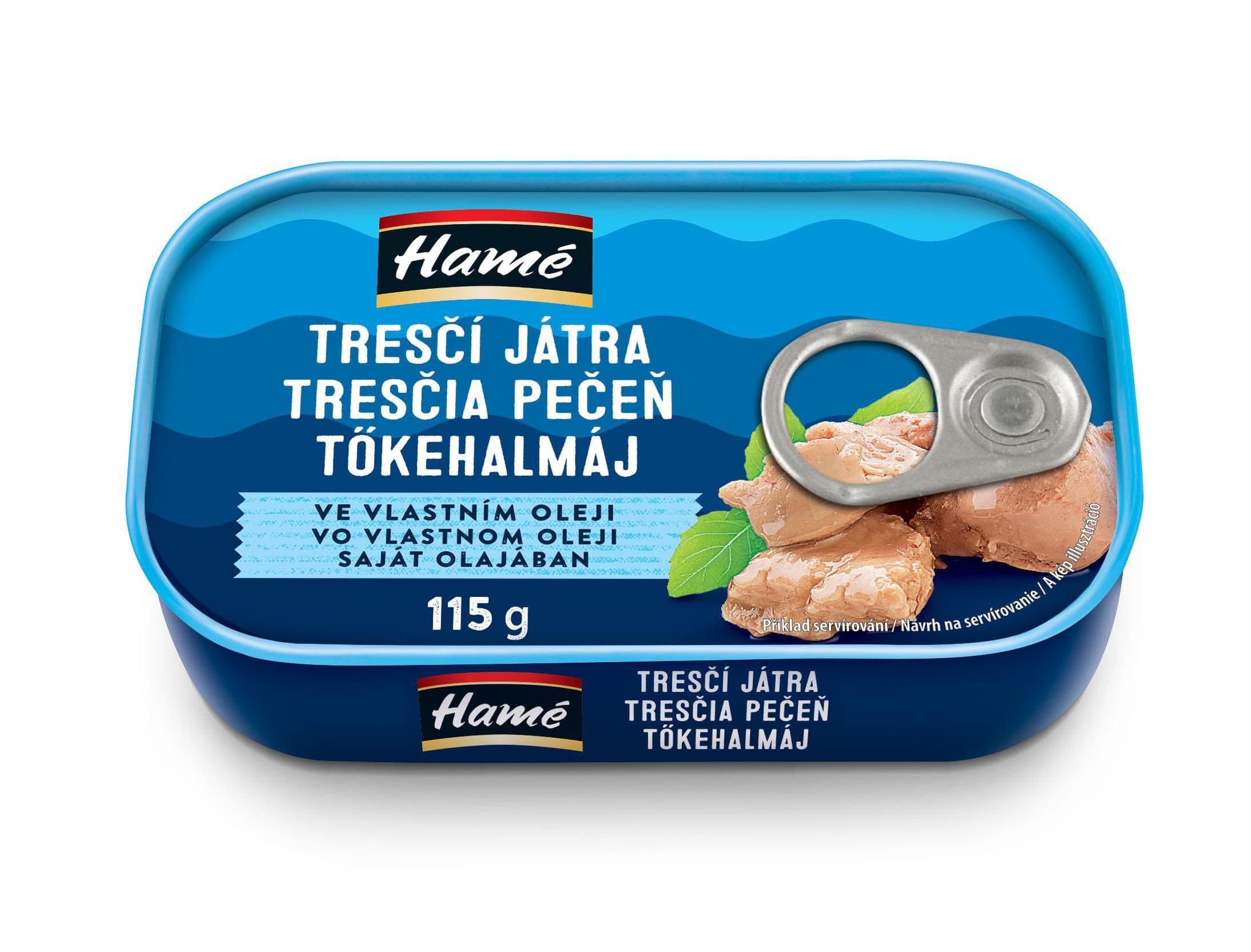 Hamé Tresčí játra ve vlastním oleji 115 g