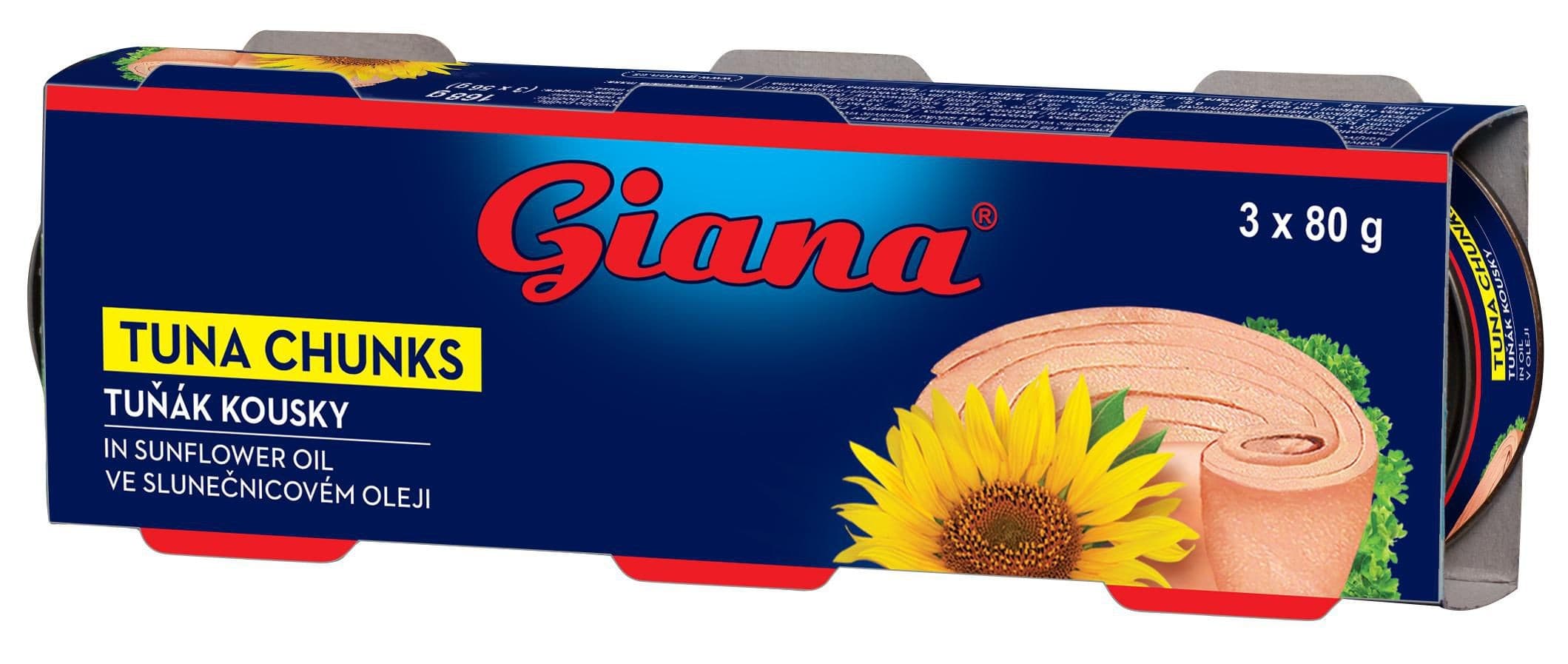Giana Tuňák kousky ve slunečnicovém oleji 3x80g