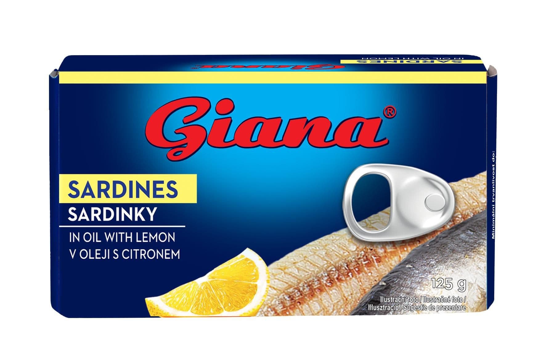 Giana Sardinky ve slunečnicovém oleji s citronem 125 g