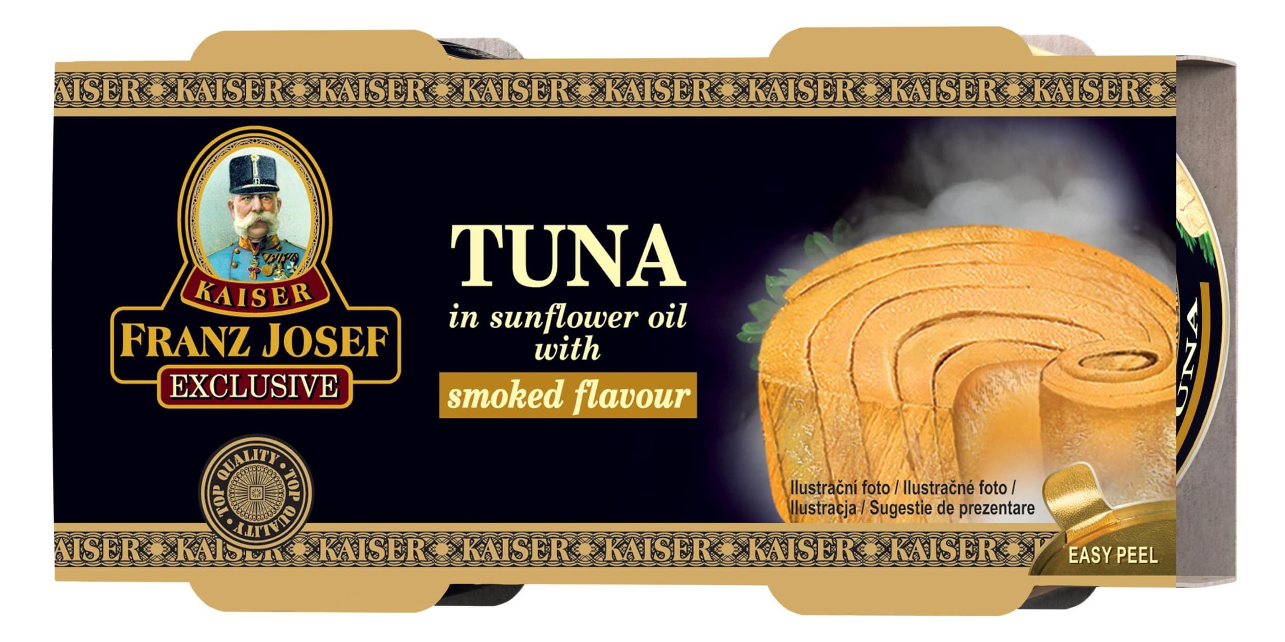 Franz Josef Kaiser Exclusive Tuňák ve slunečnicovém oleji s uzenou příchutí 2 x 80 g