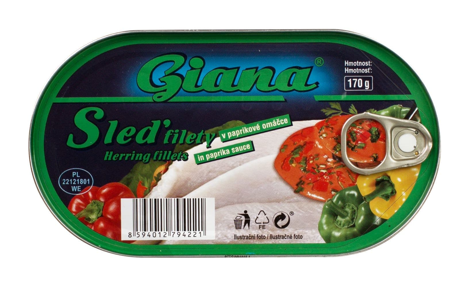 Giana Sleď filety v paprikové omáčce 170g