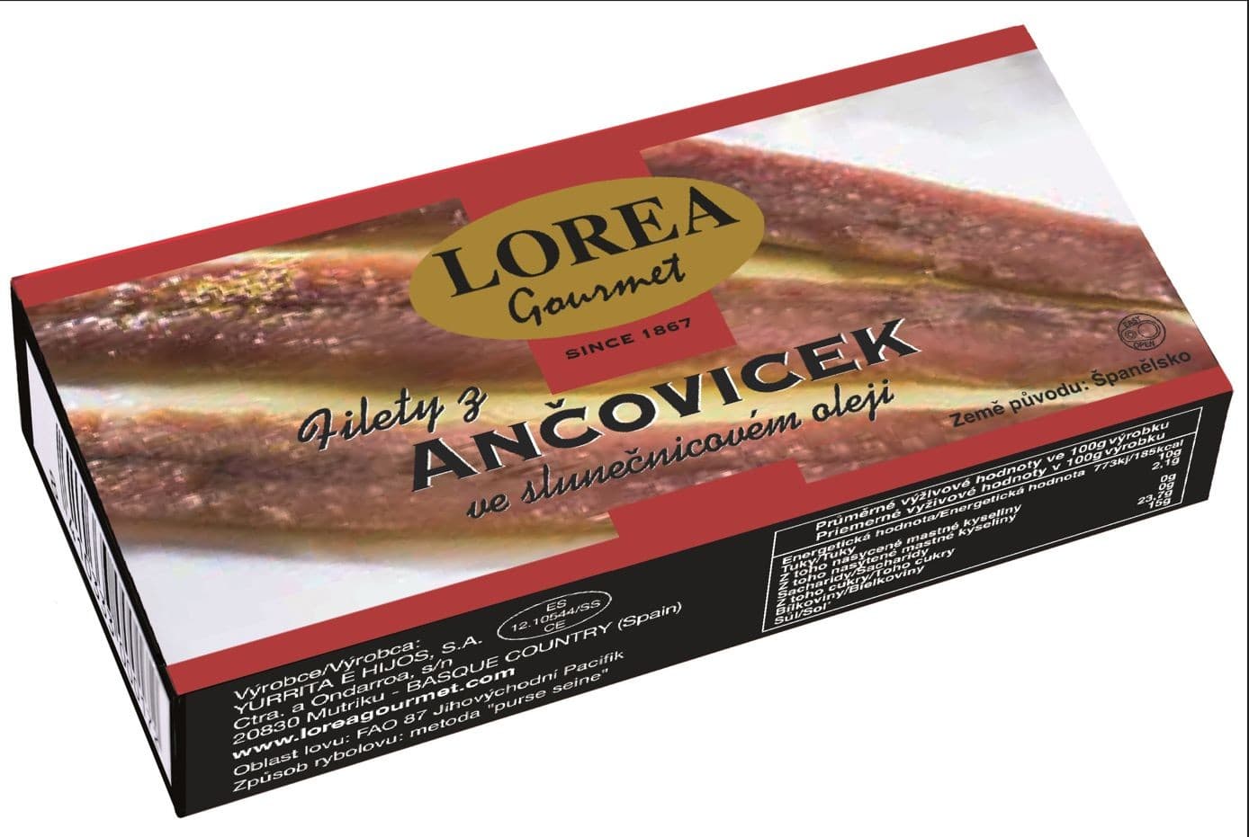 Lorea Filety z ančoviček ve slunečnicovém oleji 45 g