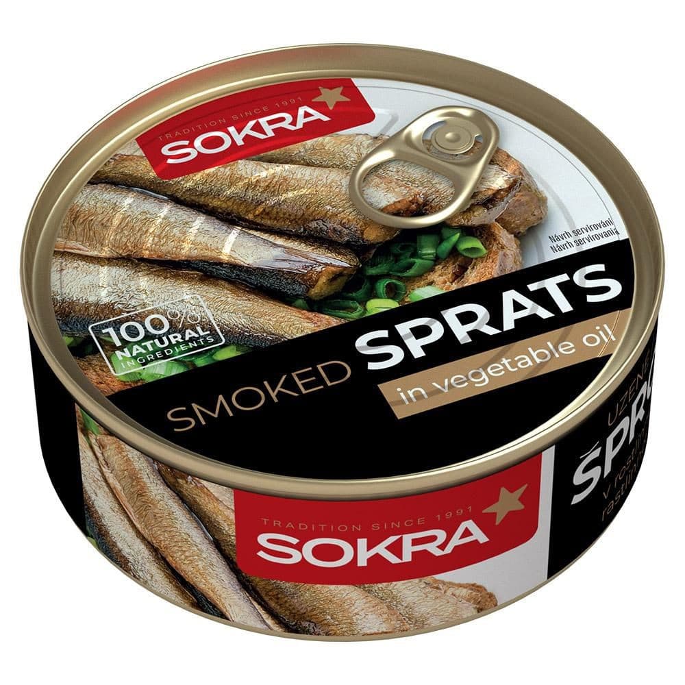 Sokra Uzené šproty v rostlinném oleji 240 g