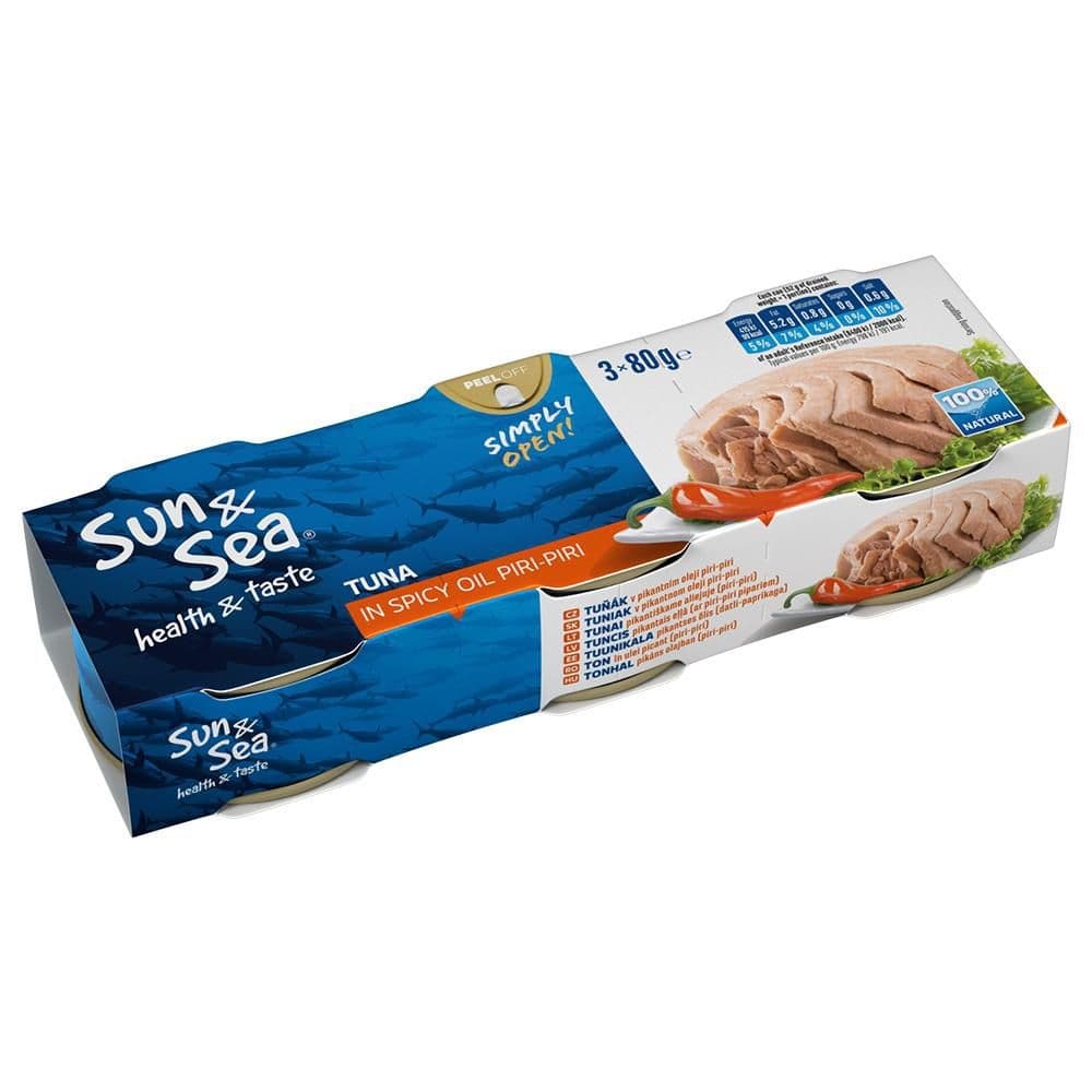 Sun & Sea Tuňák v pikantním oleji piri-piri 3x80 g