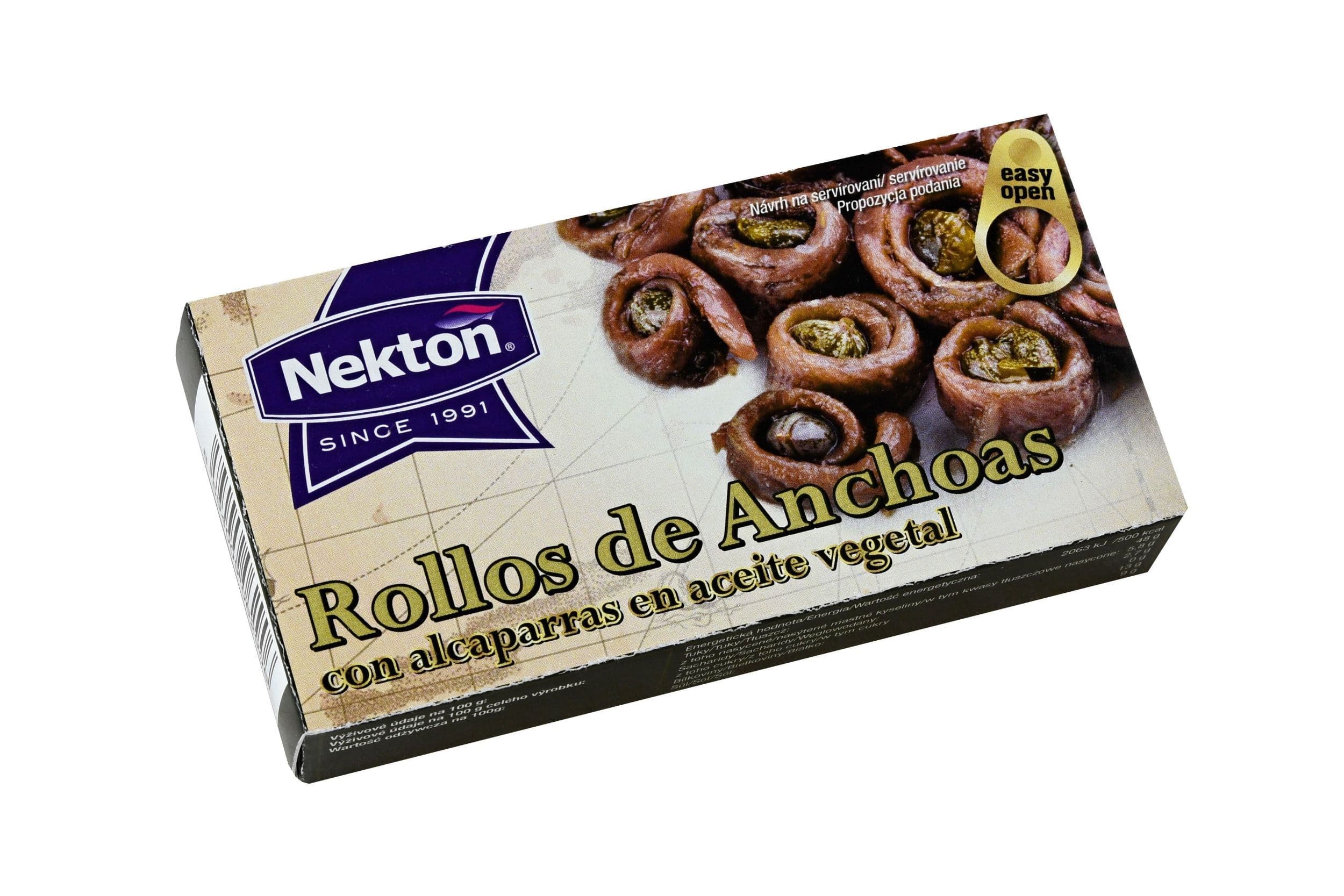 Nekton Očka z ančoviček plněná kapary v rostlinném oleji 50g