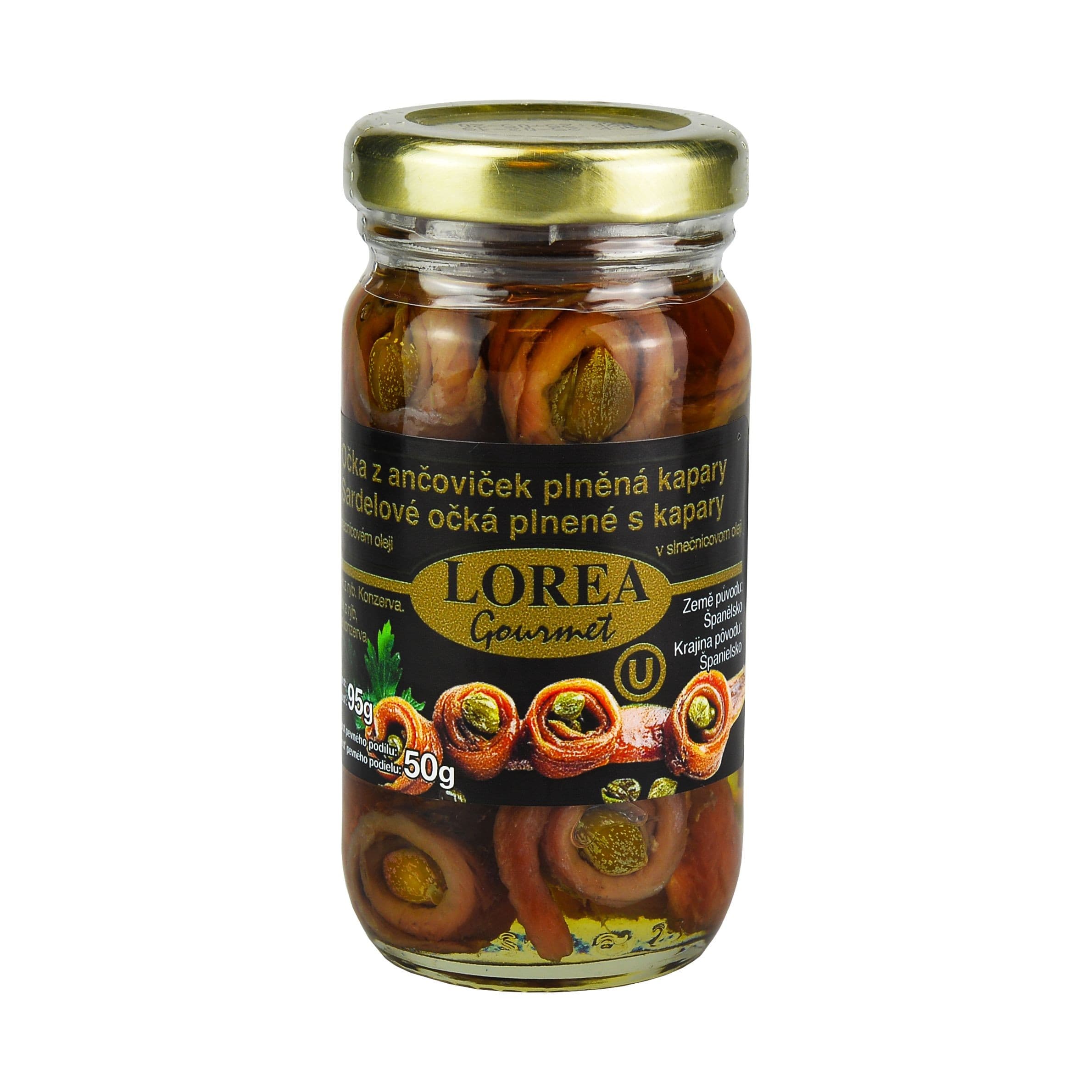 Lorea Očka z ančoviček plněná kapary 95g