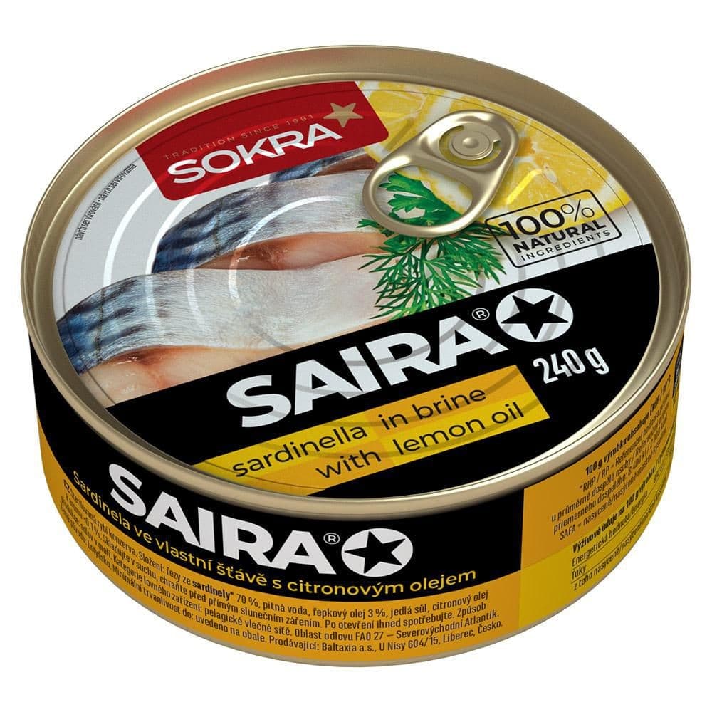 Sokra Sardinela ve vlastní šťávě s přídavkem oleje 240 g