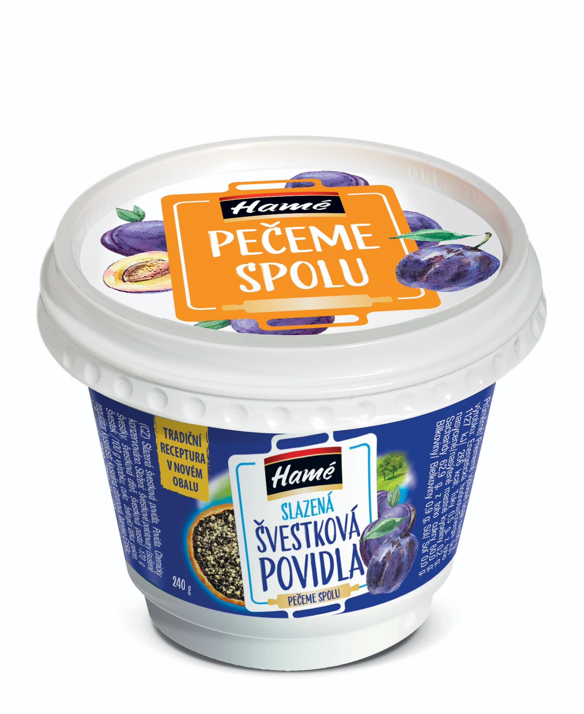 Hamé Slazená švestková povidla 240 g
