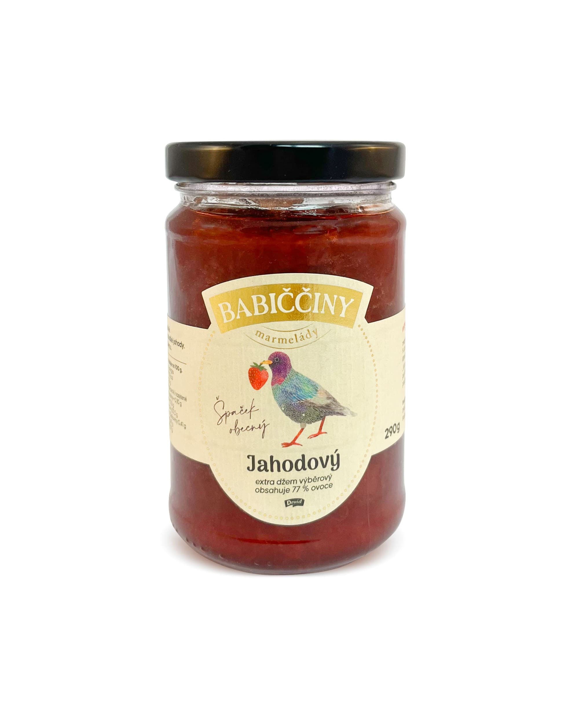Babiččiny Marmelády Jahodový extra džem výběrový se sníženým obsahem cukru 290 g