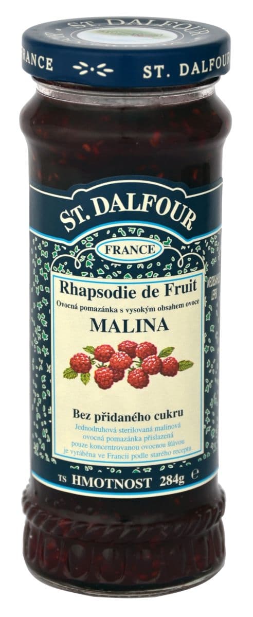 St.Dalfour Malina ovocná pomazánka s vysokým obsahem ovoce 284 g