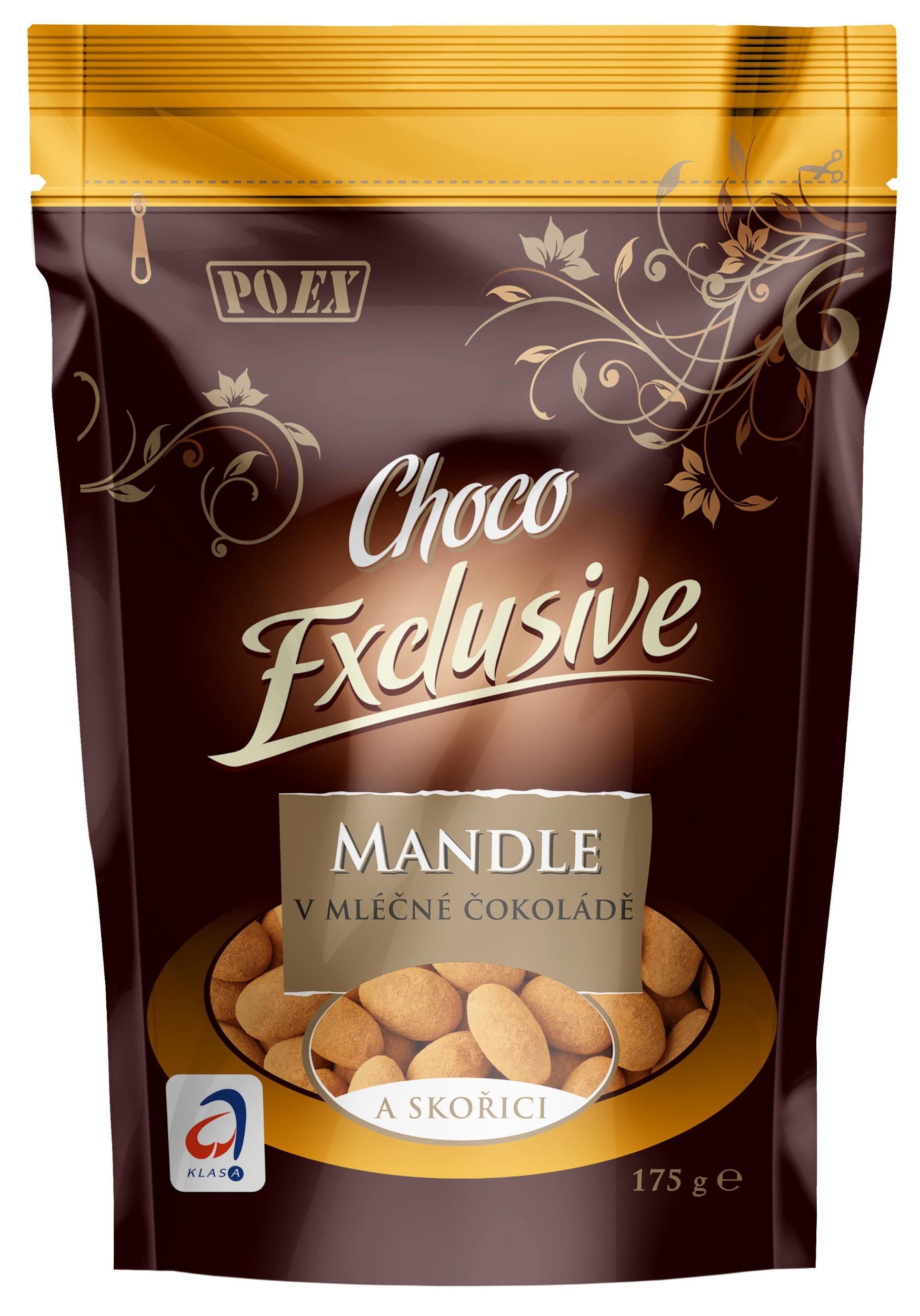 Poex Mandle v mléčné čokoládě se skořicí 175 g