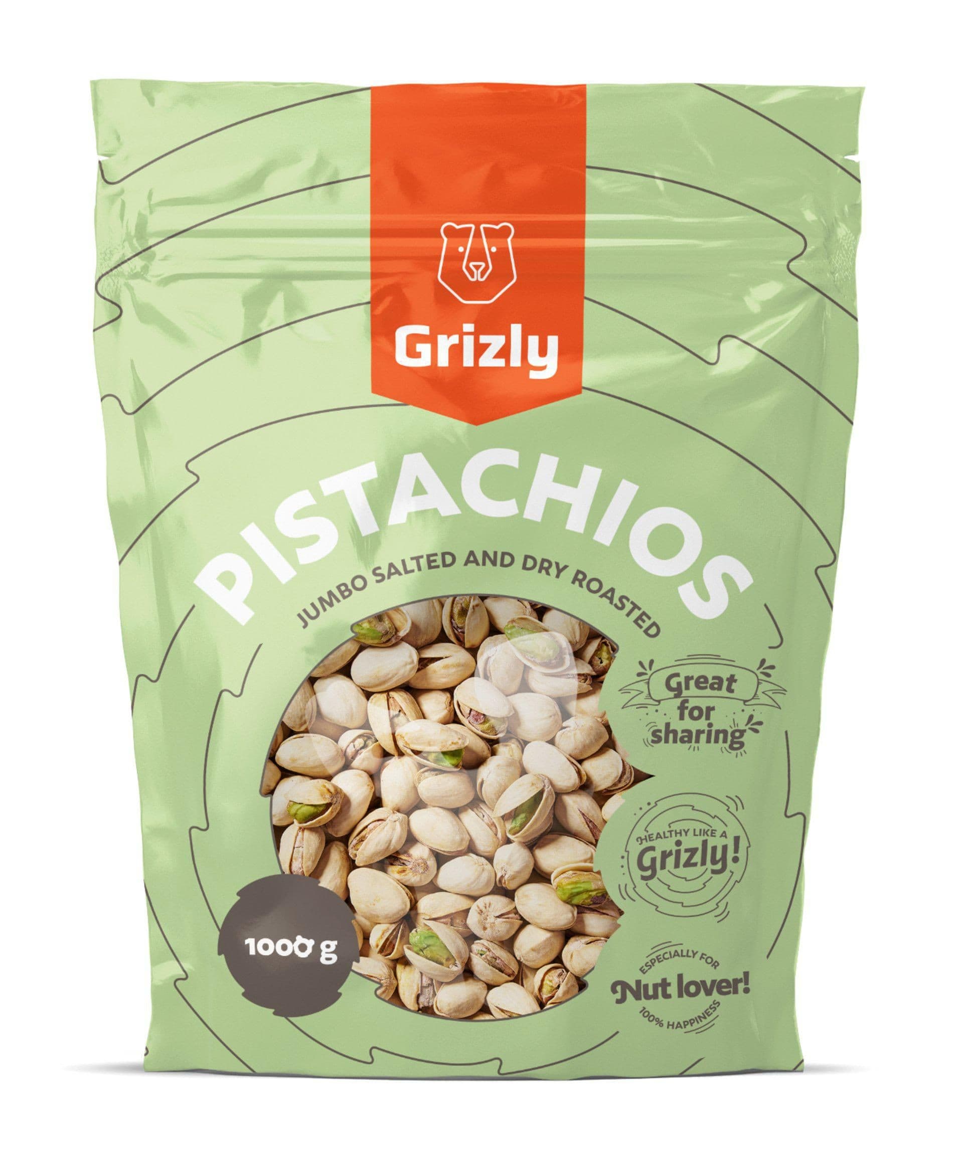 Grizly Pistácie pražené solené Jumbo 1000 g