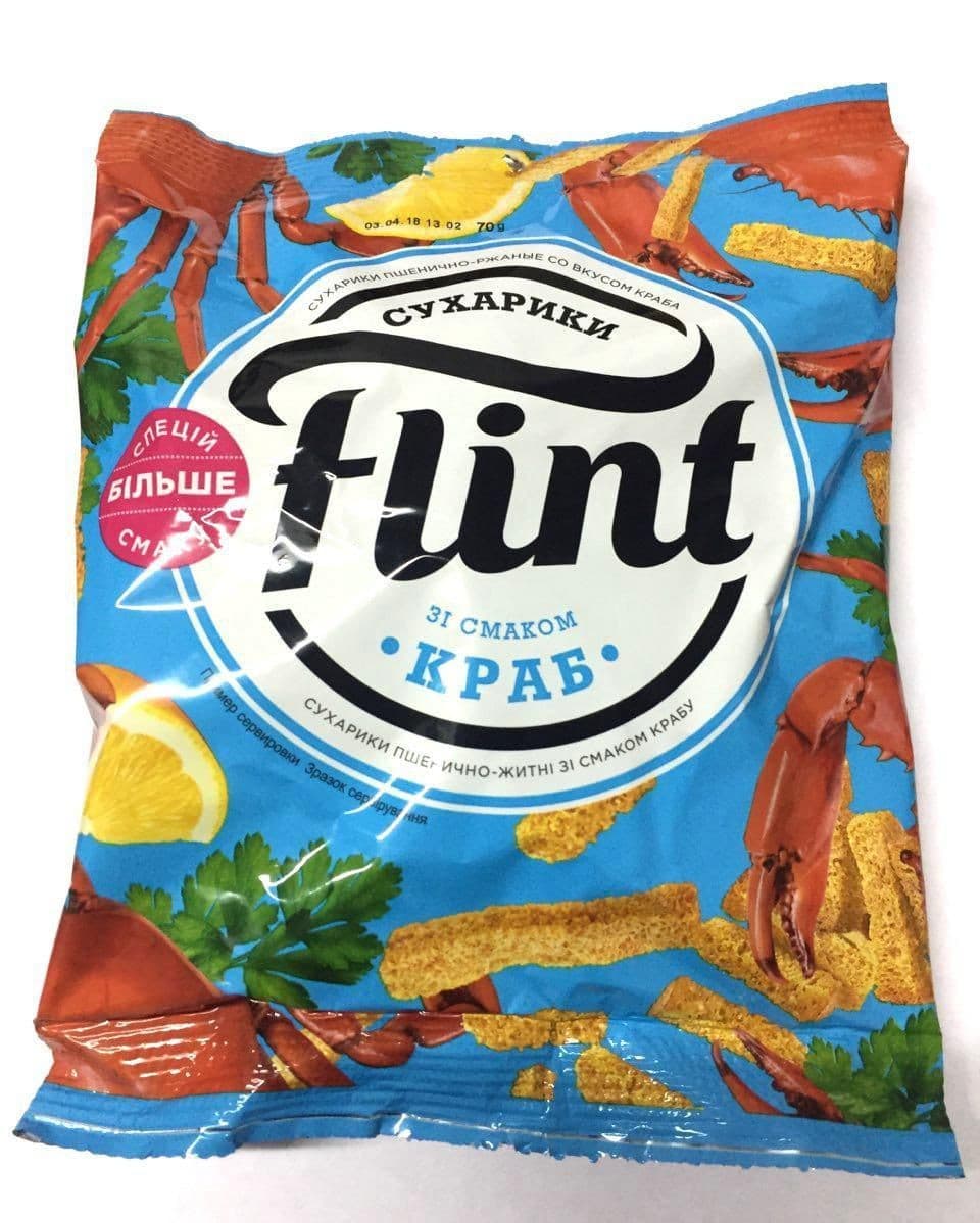 Flint Suchary pšenično-žitné s příchutí kraba 70g