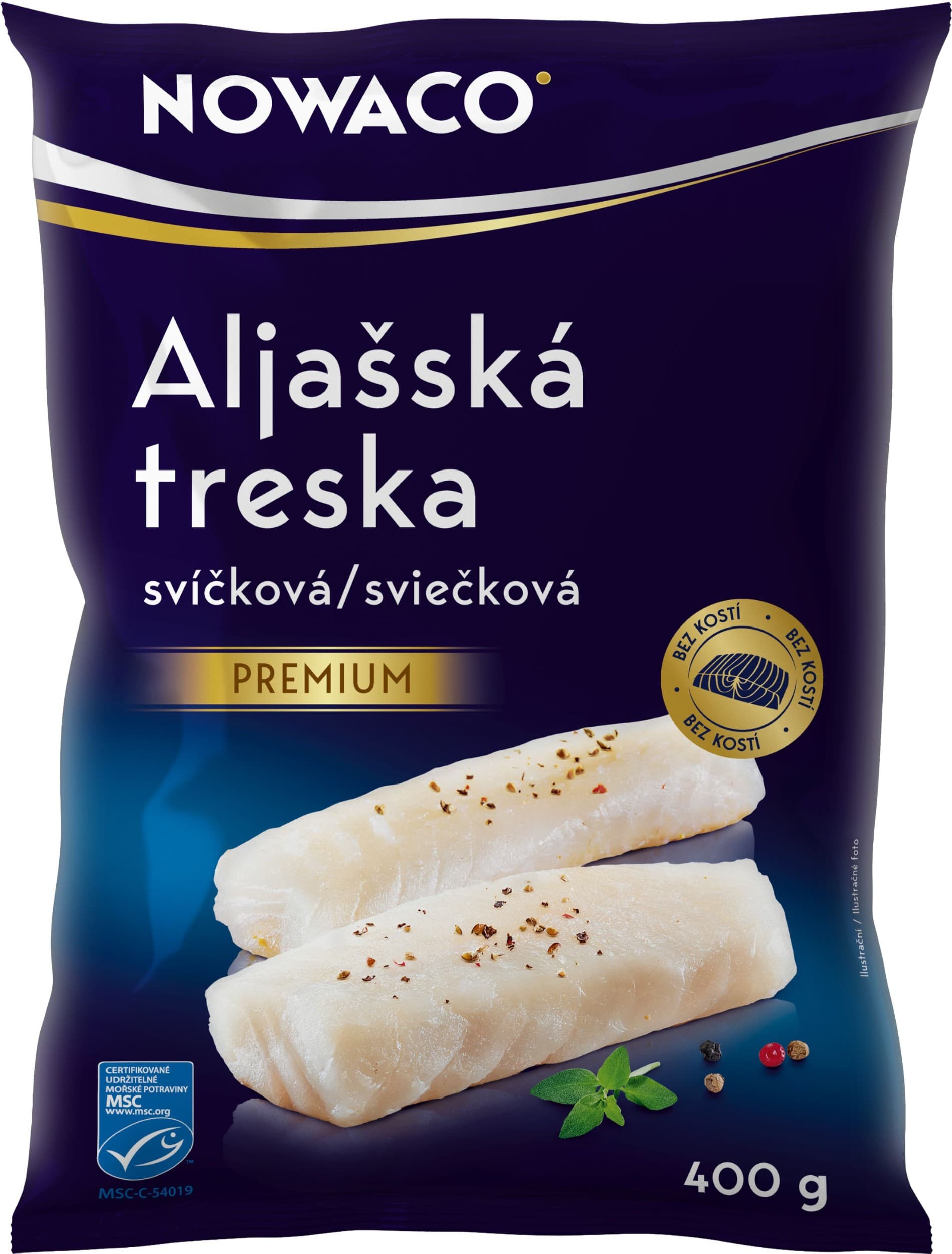 Aljašská treska svíčková MSC Nowaco mražená 400g