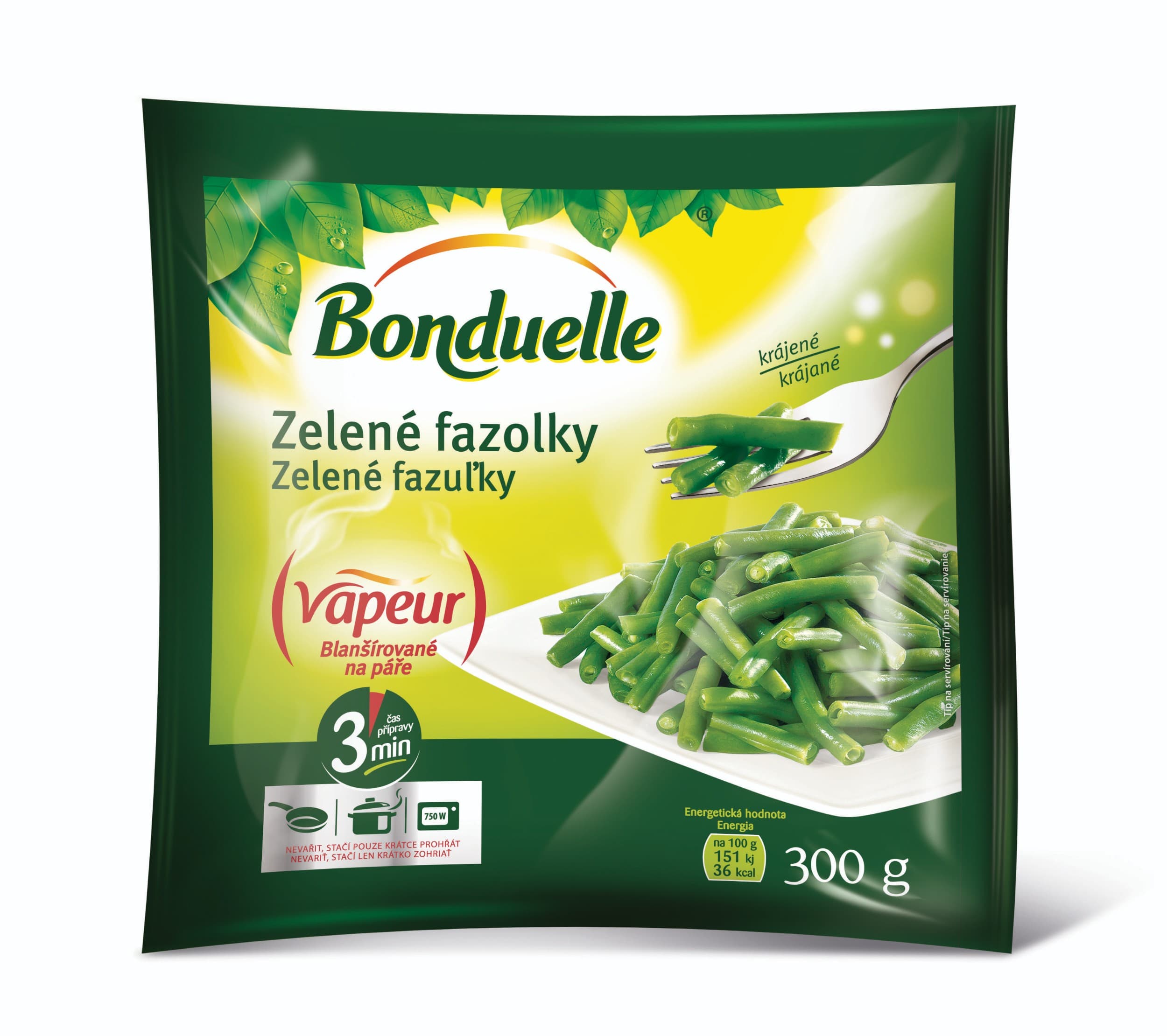 Bonduelle Vapeur Zelené fazolky krájené mražené 300 g