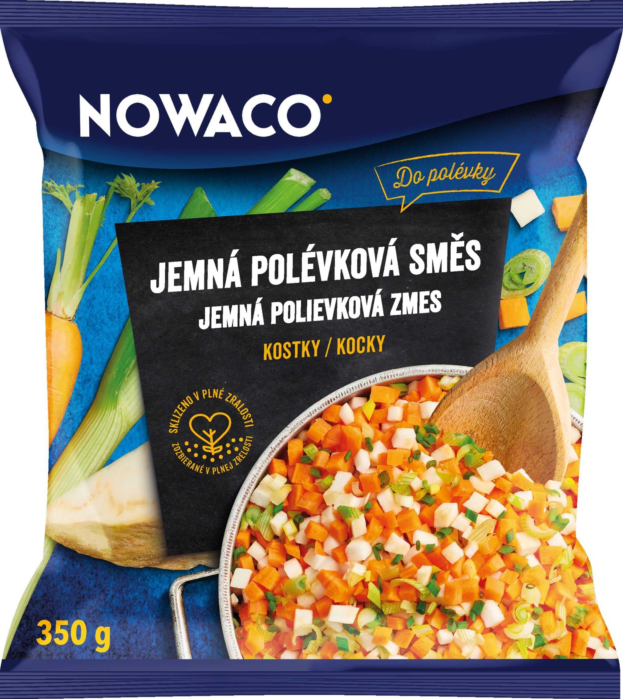 Nowaco Jemná polévková kostka zeleninová směs mražená 350g