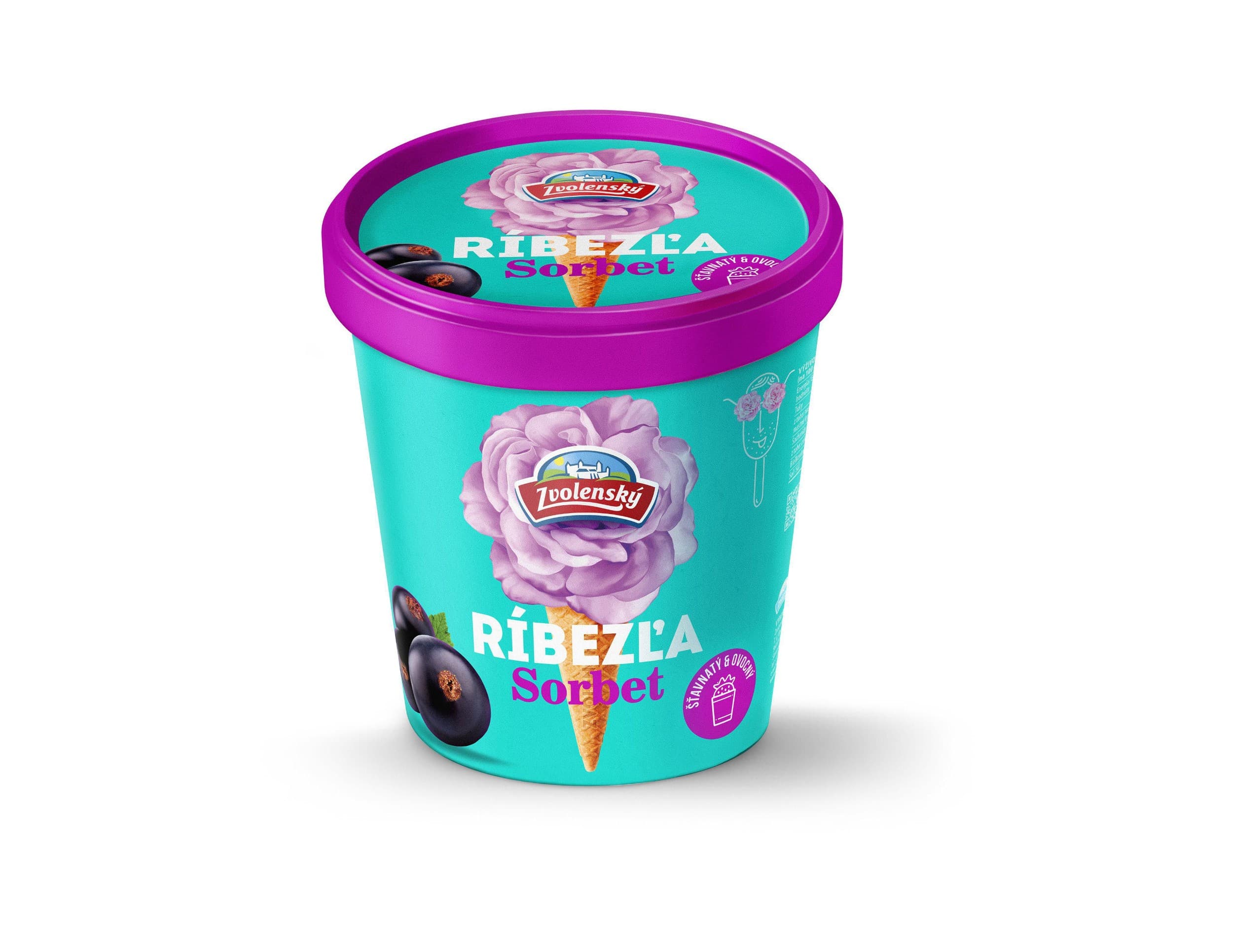 Zvolenský Ovocný sorbet černý rybíz 420 ml